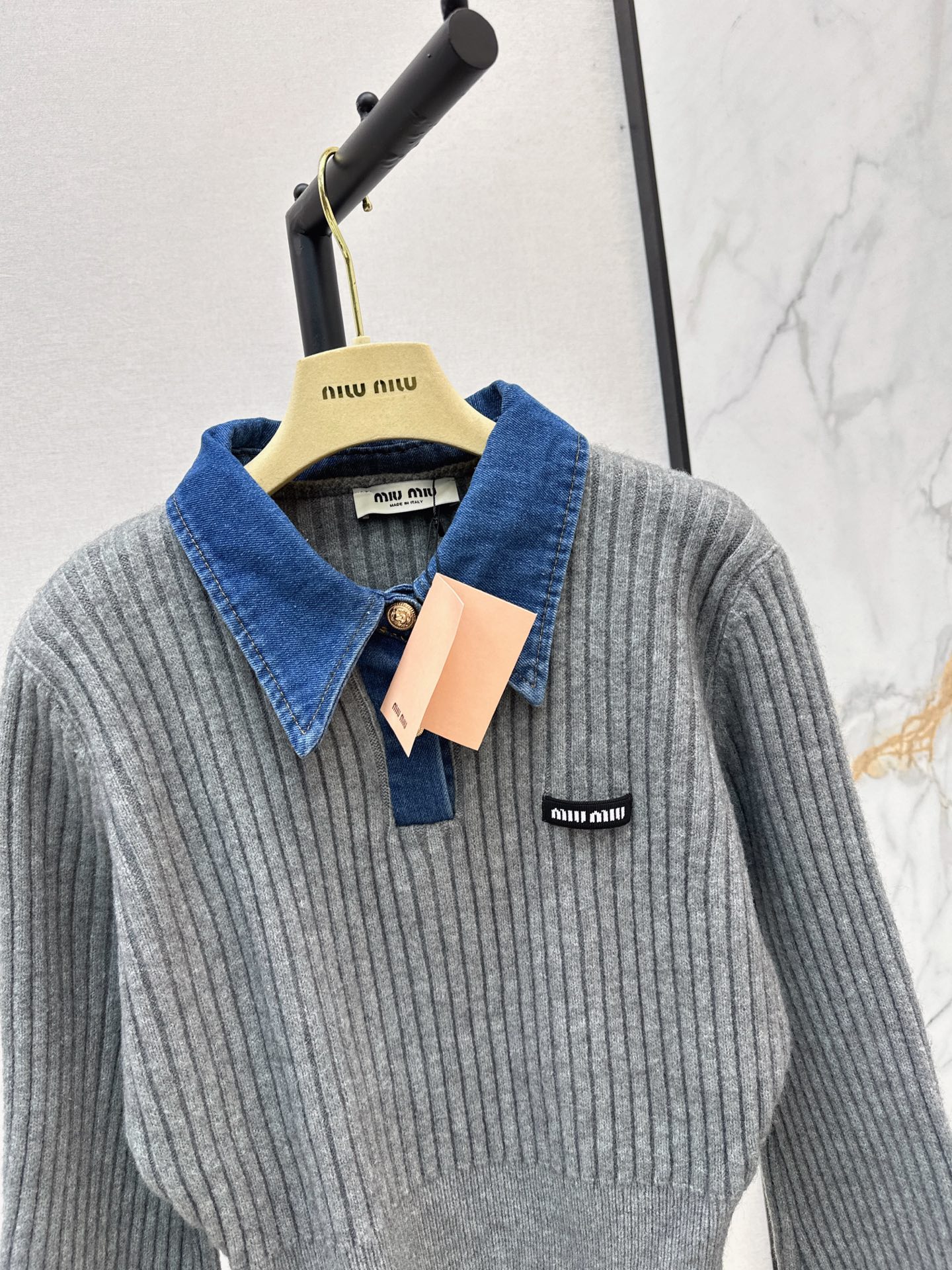 Miu 26fw 2in1 knit sweater