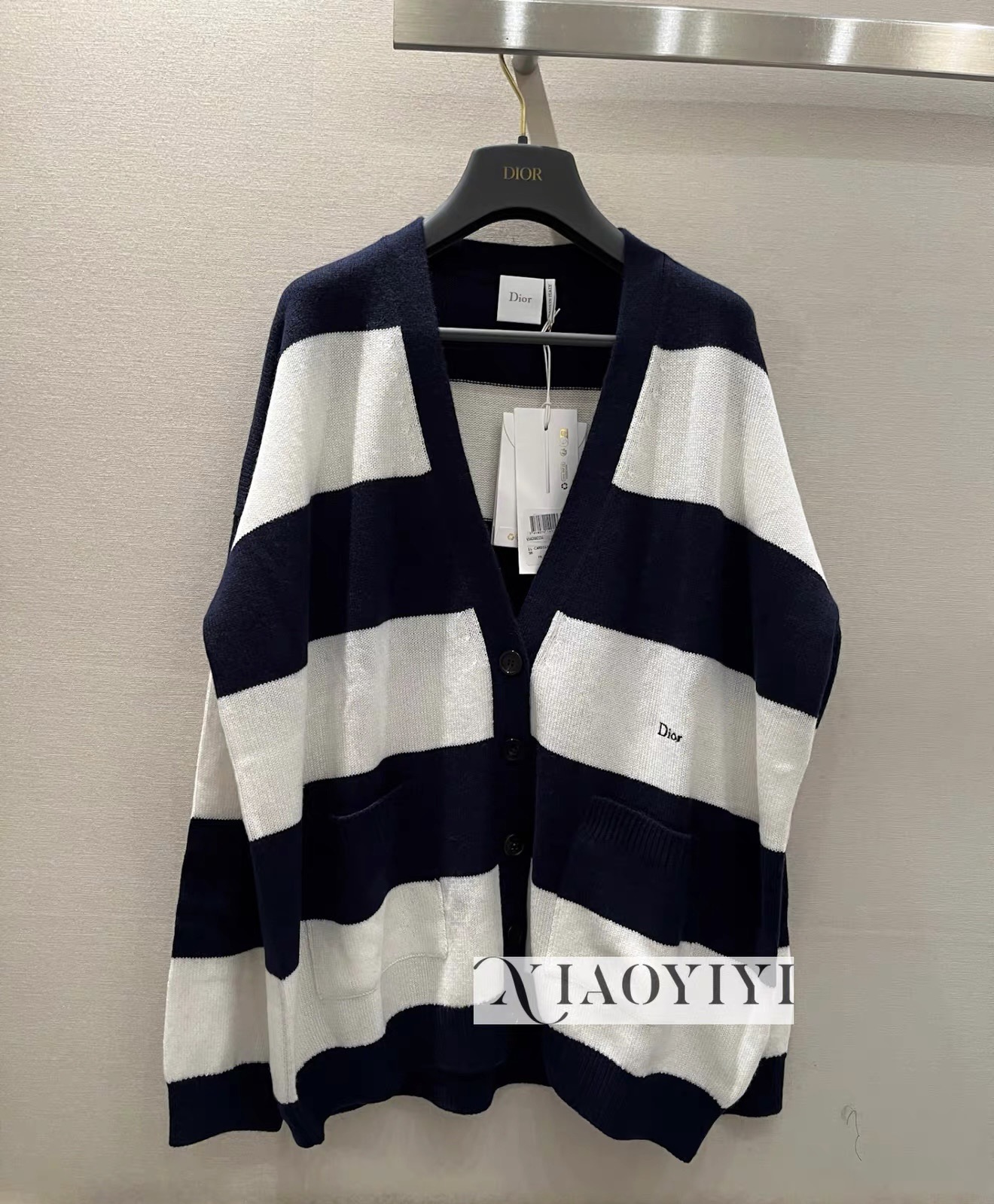 CD 26fw stripe cashmere cardigan