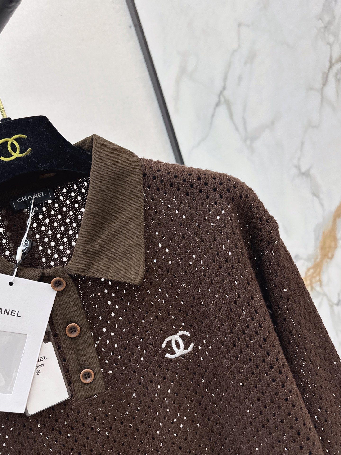Chan 26fw hollow knit sweater