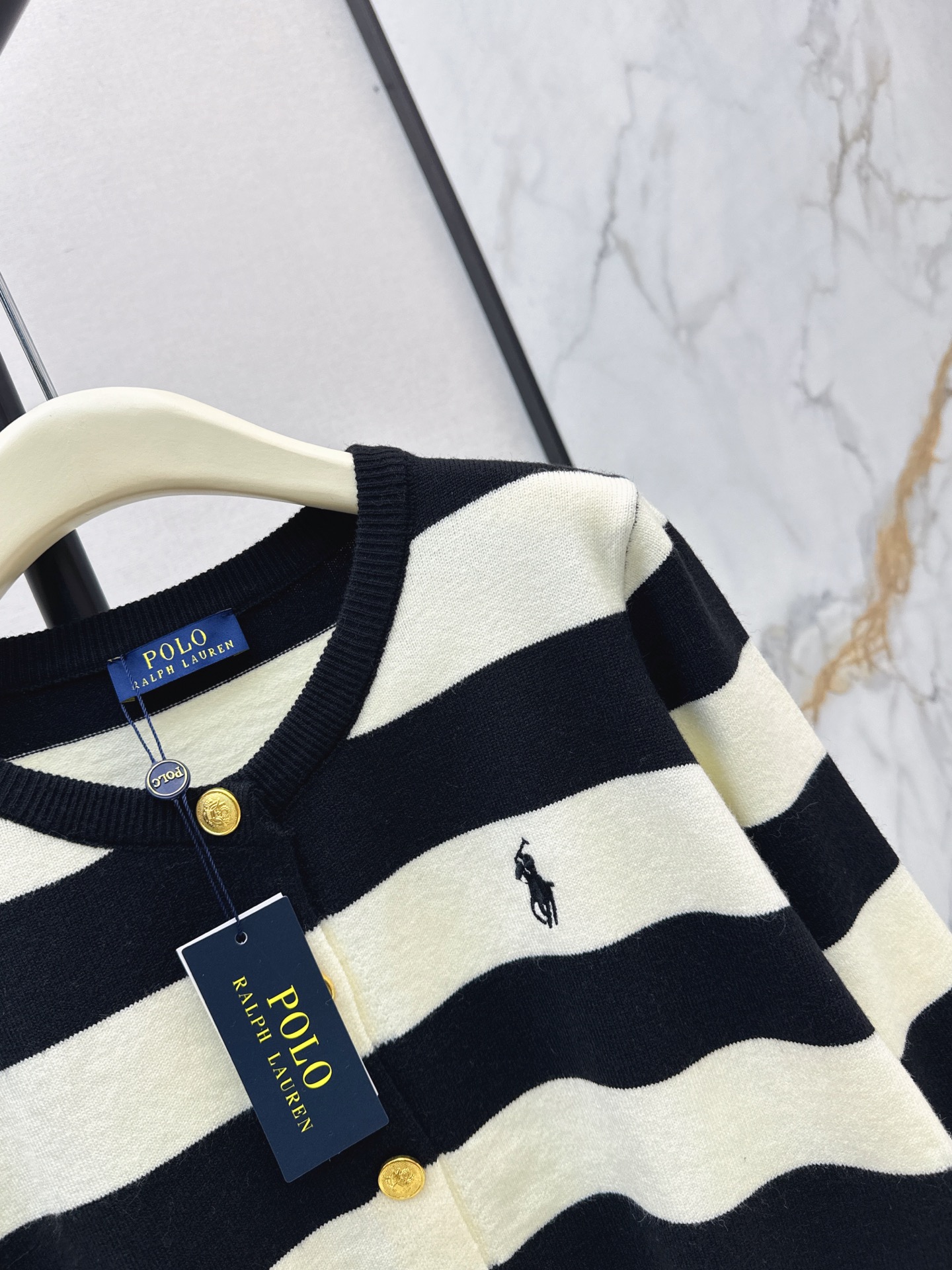 Ralp 26fw stripe knit cardigan
