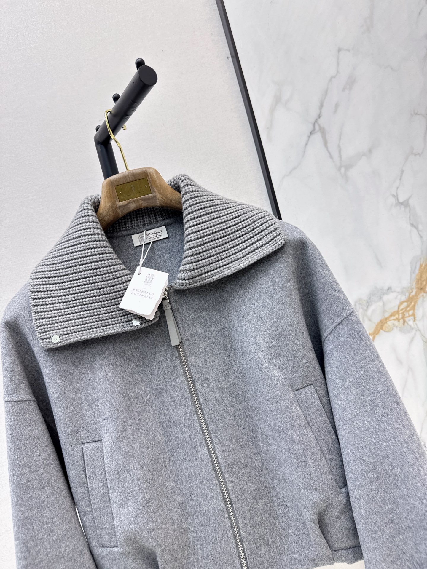 Brun 26fw woolen zipper jacket