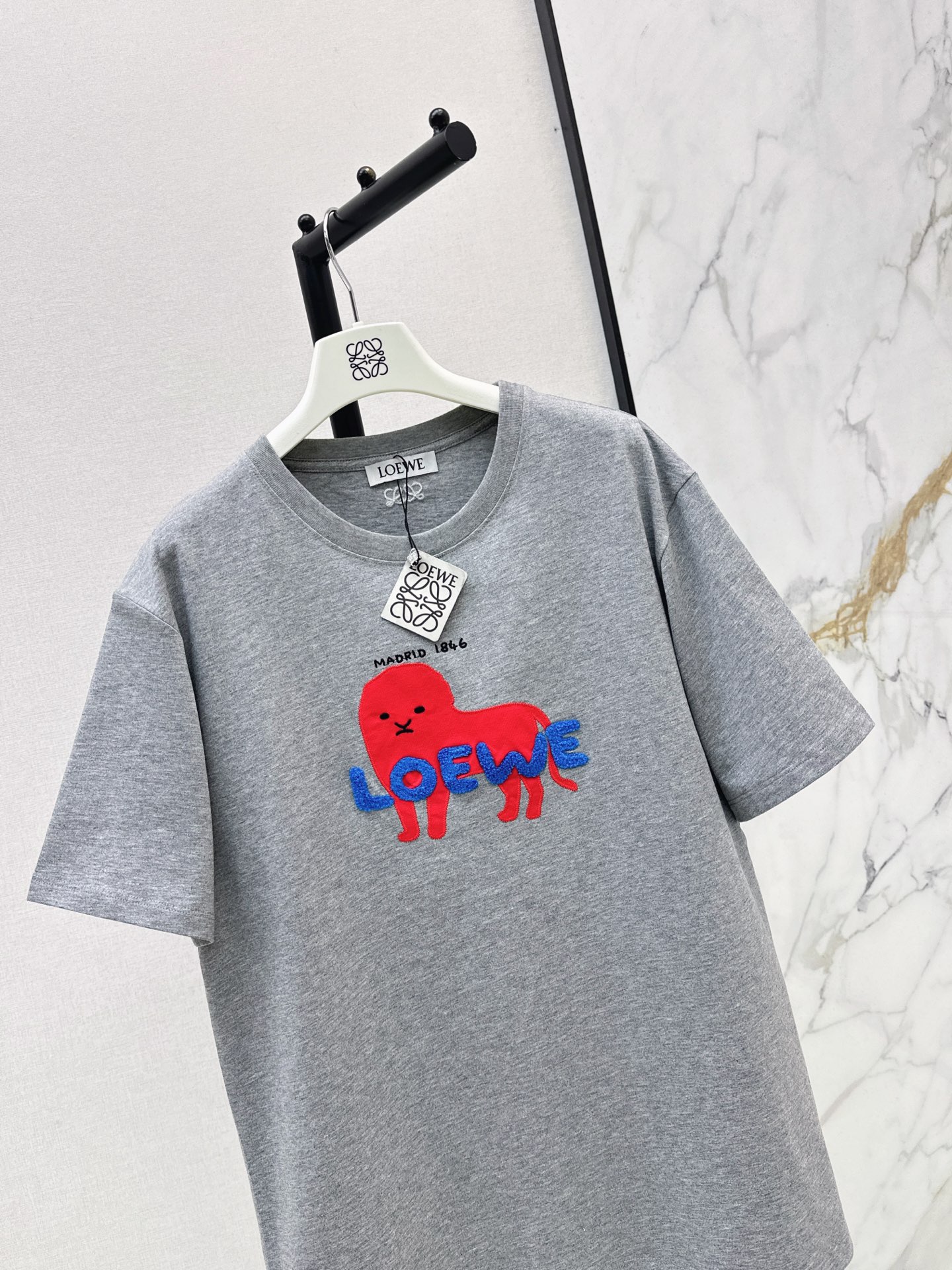 Loe 26ss print embroidery t-shirt