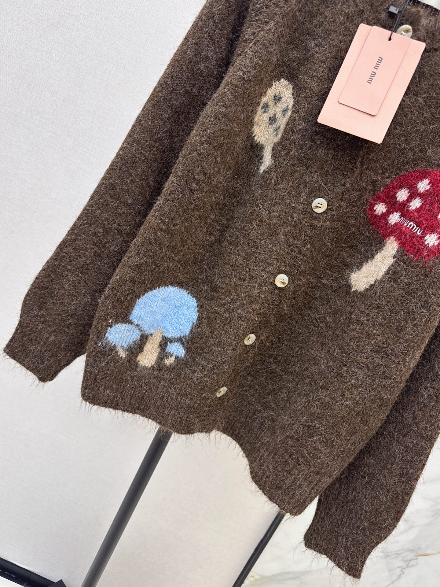 Miu 26fw jacquard knit cardigan