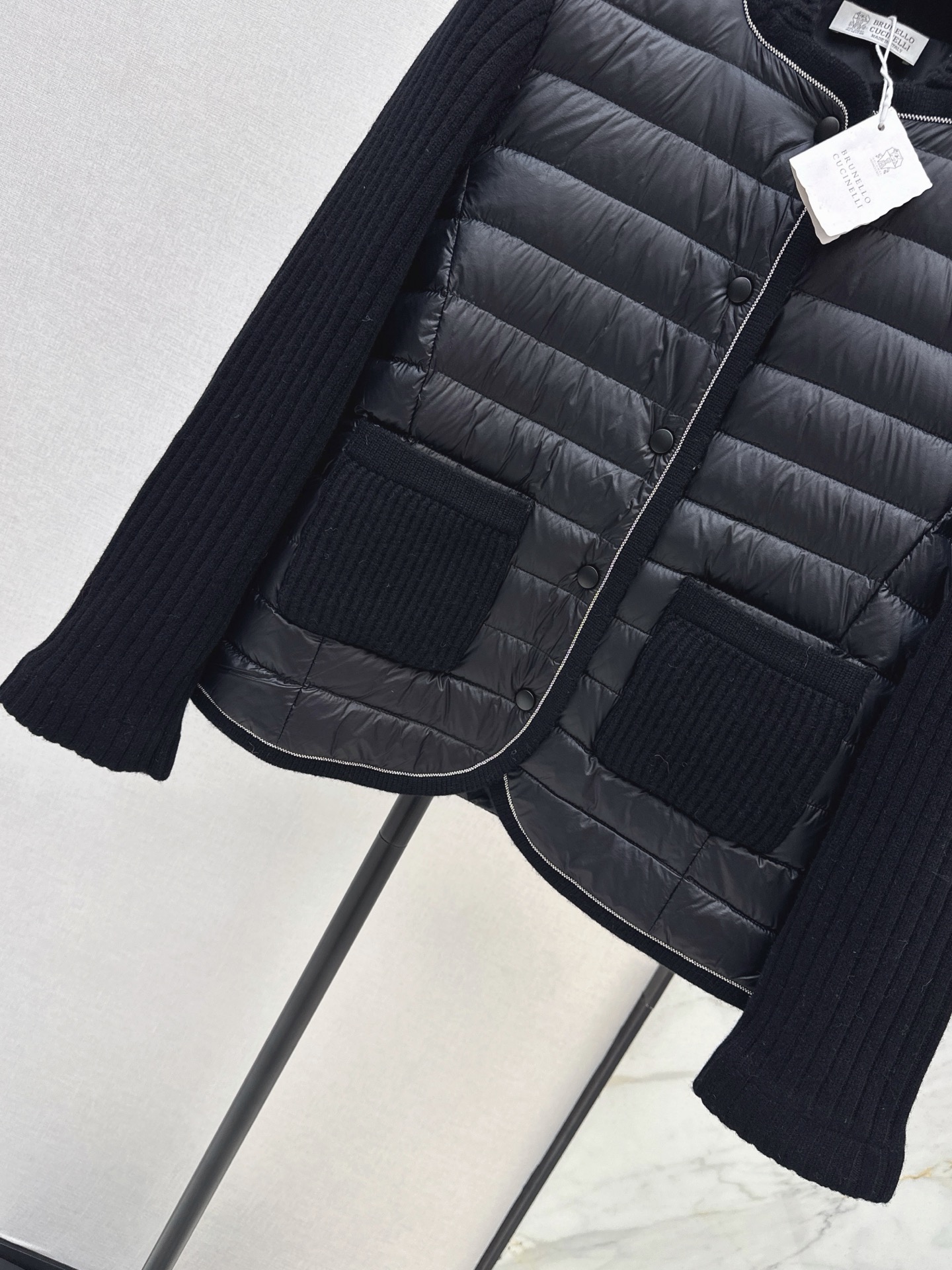 Brun 26fw wool knit contract down jacket
