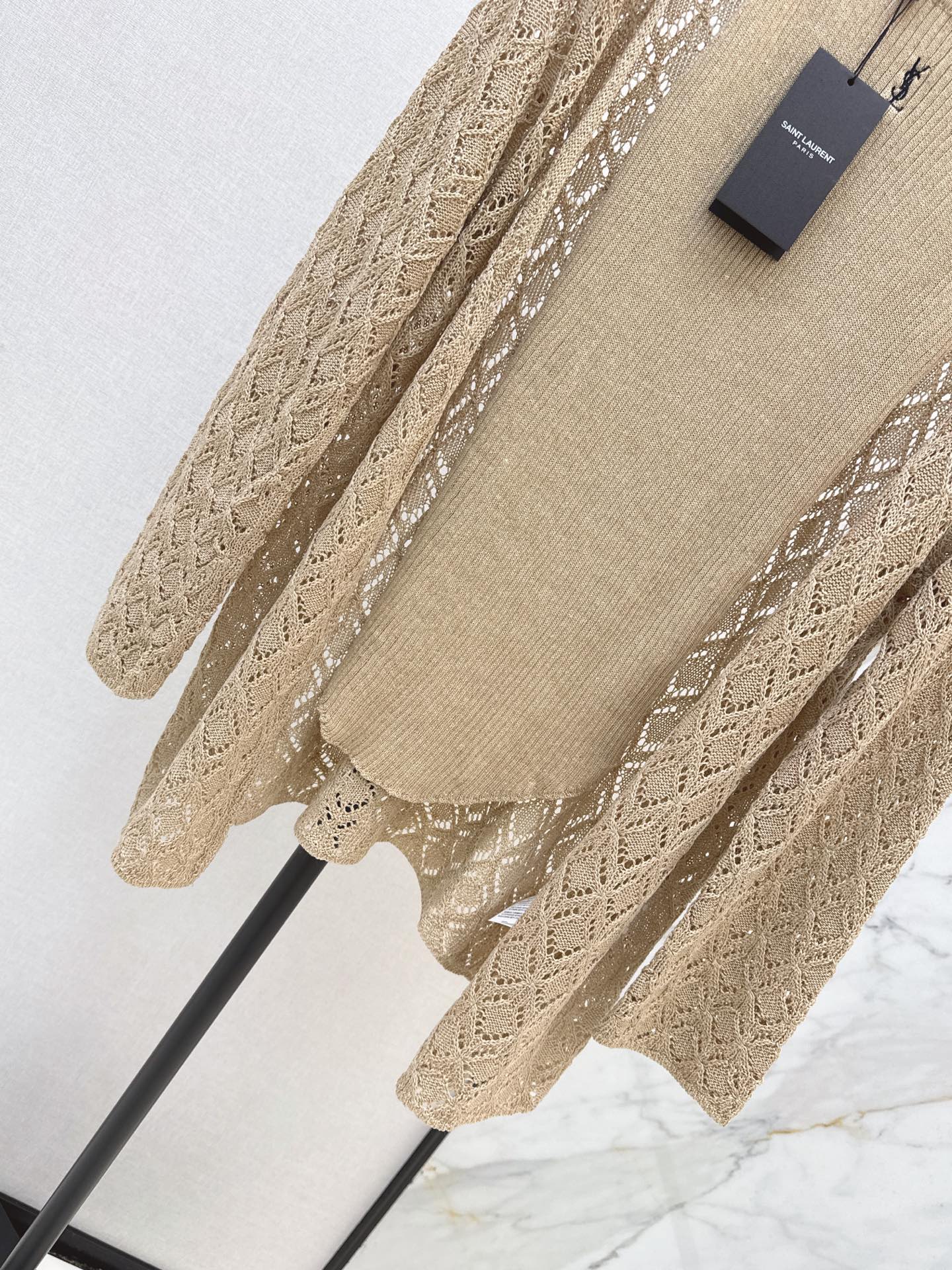 Sain 26fw hollow knit cardigan vest sets