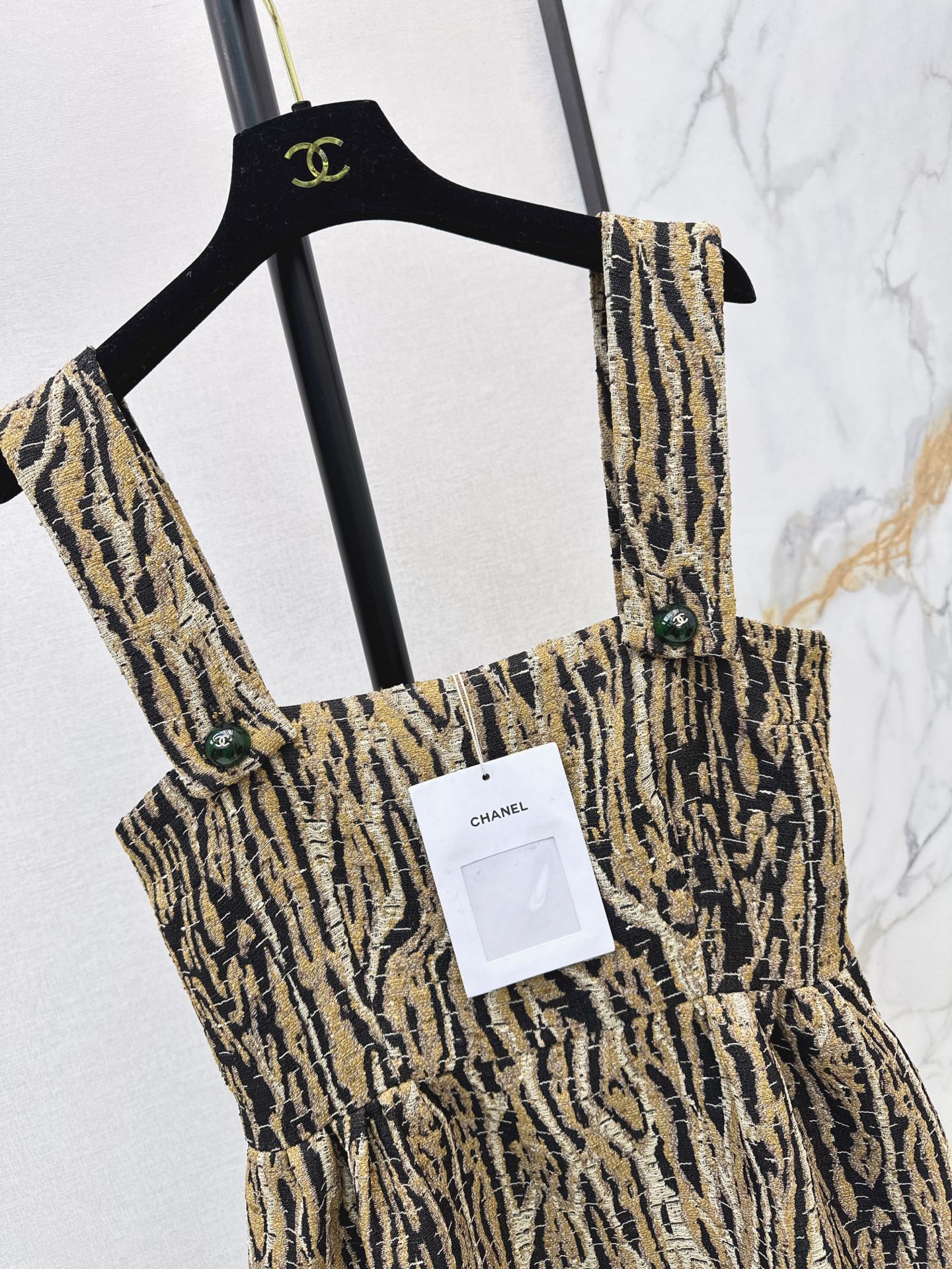 Chan 26fw leopard jacquard slip dress
