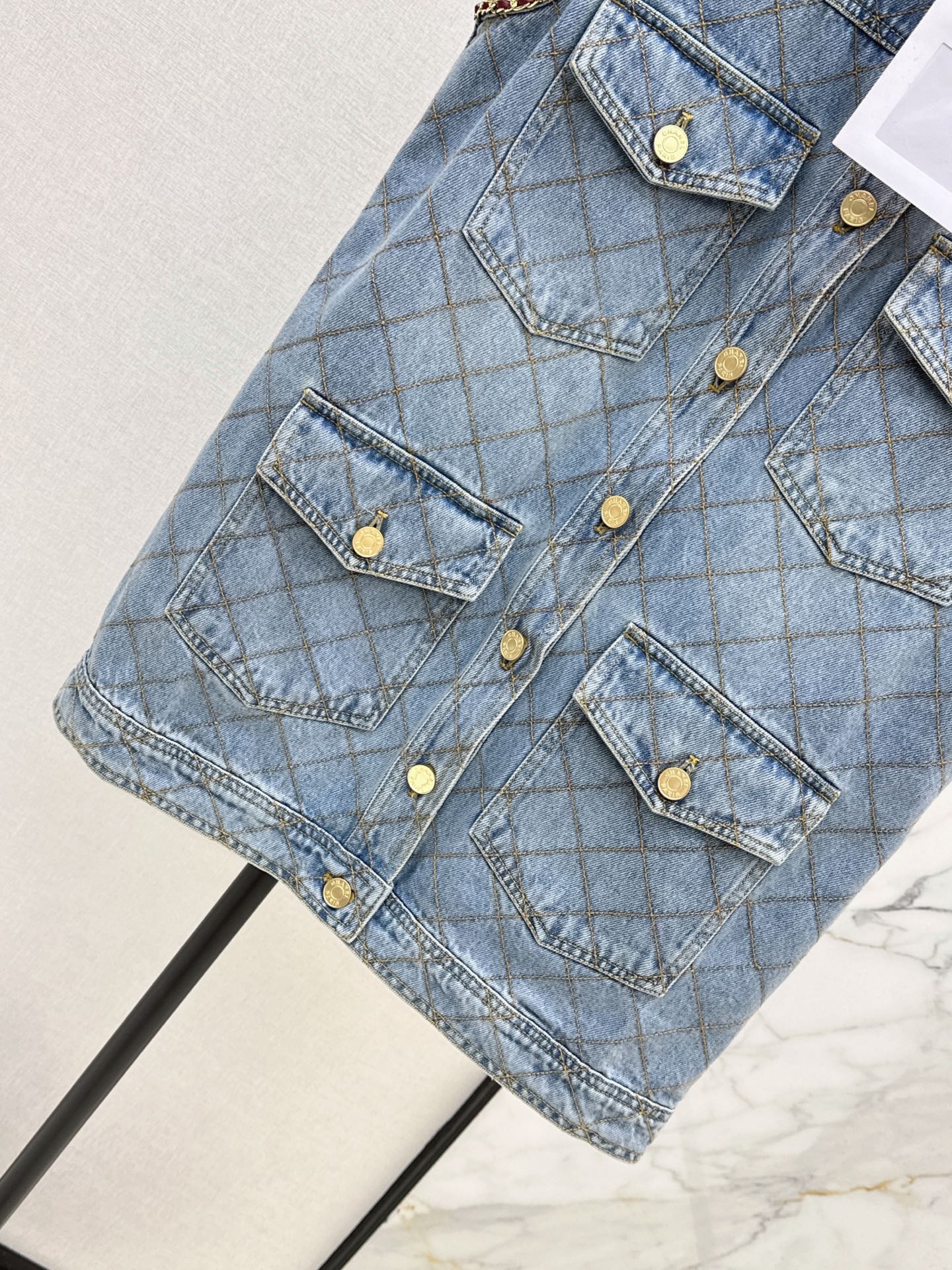 Chan 26fw denim vest jacket