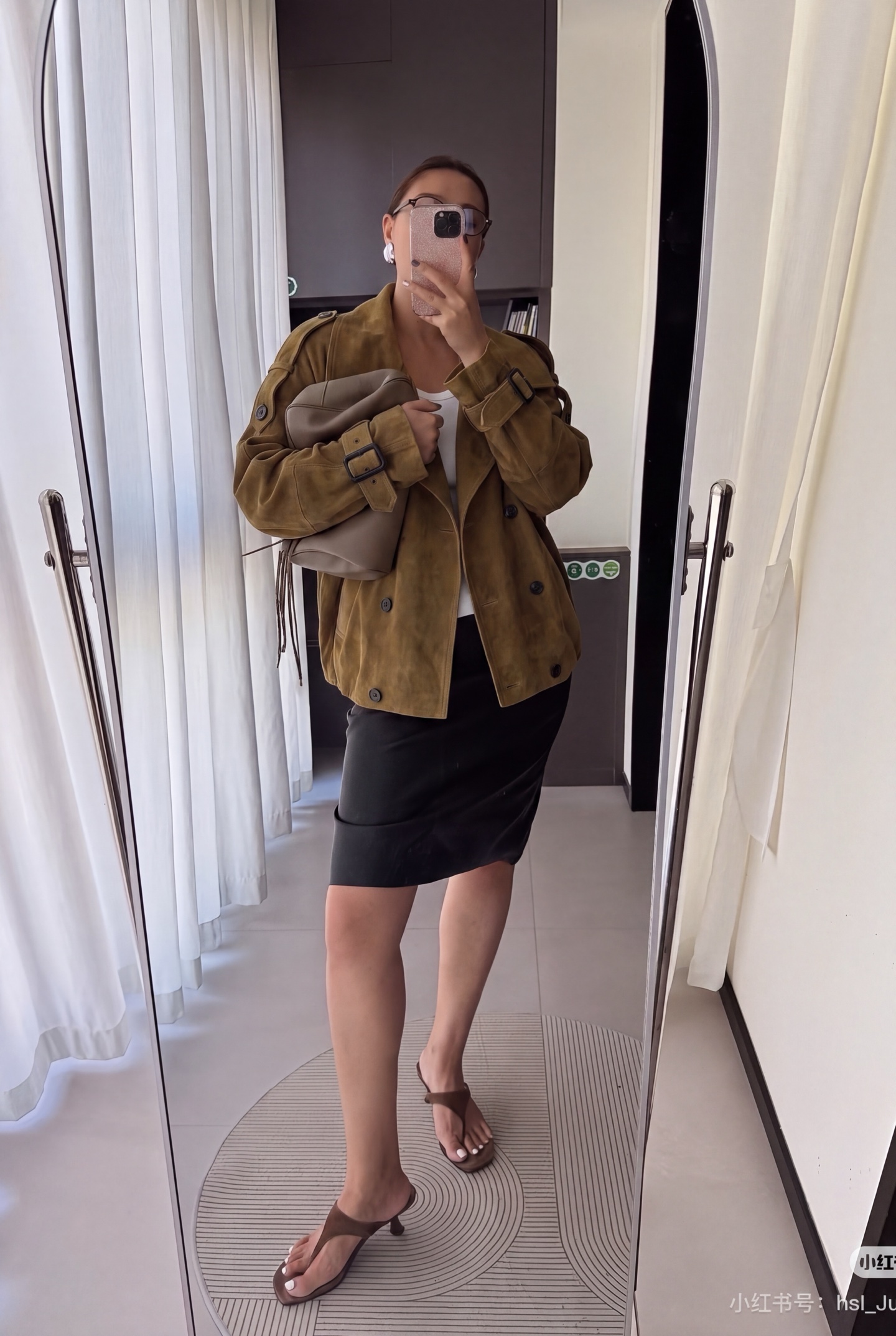 Sain 26fw suede fleece leather jacket