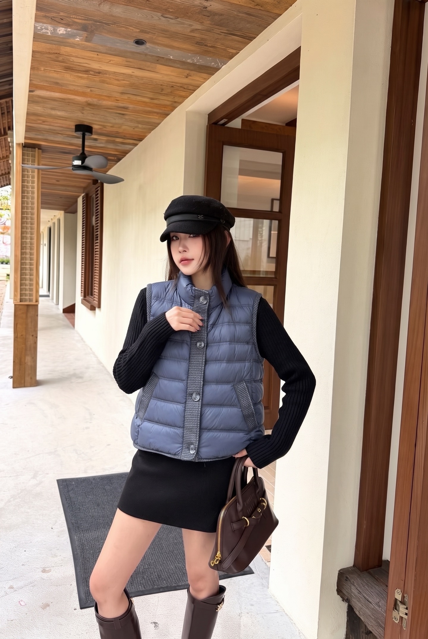 Max 26fw wool contract down vest
