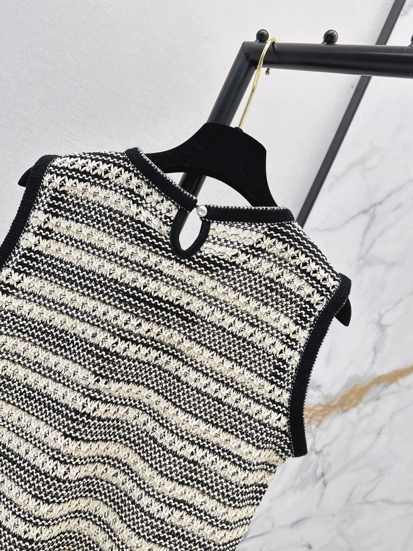 Chan 26ss fringe knit vest