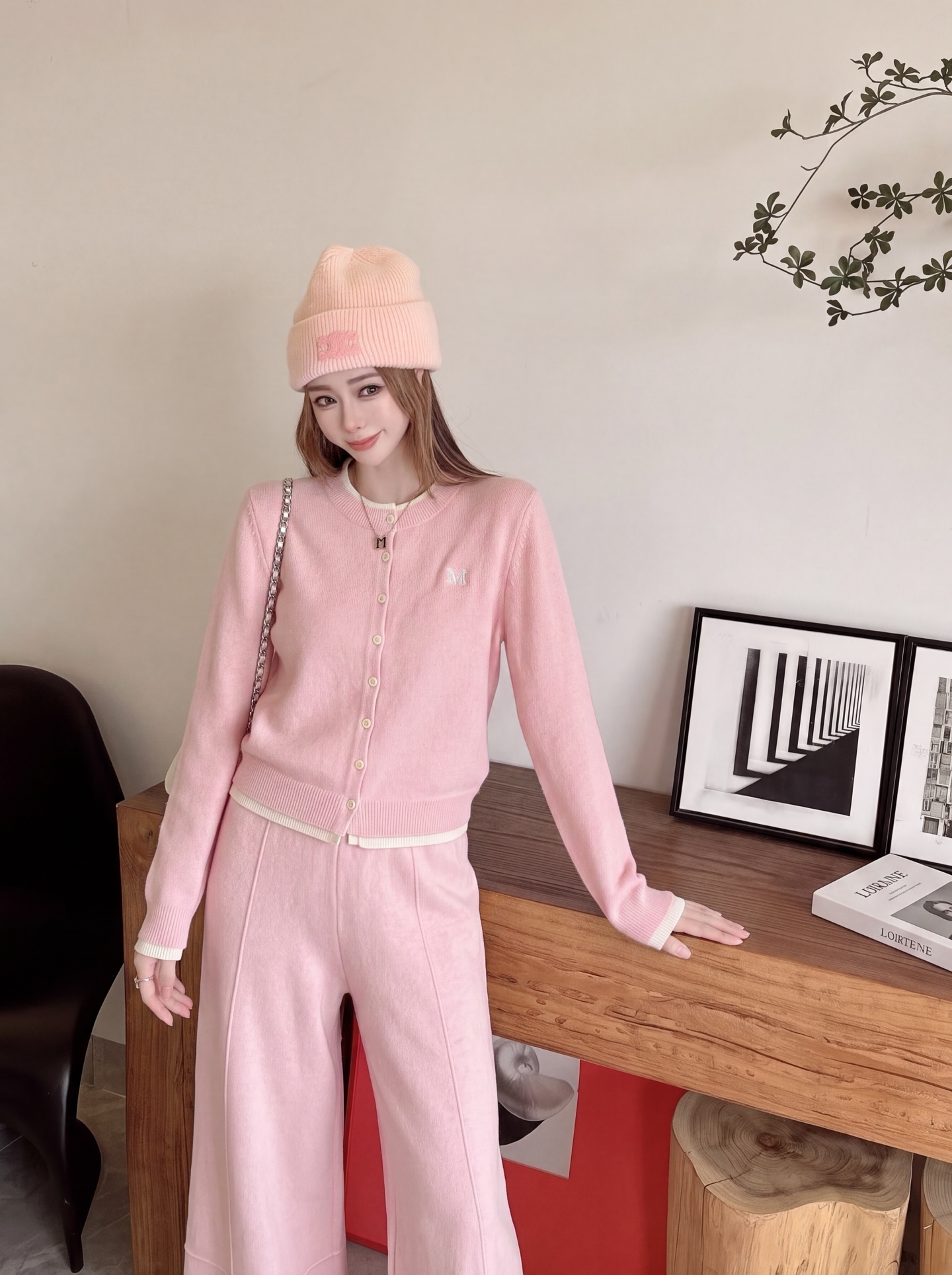 Max 26fw knit cardigan pants sets