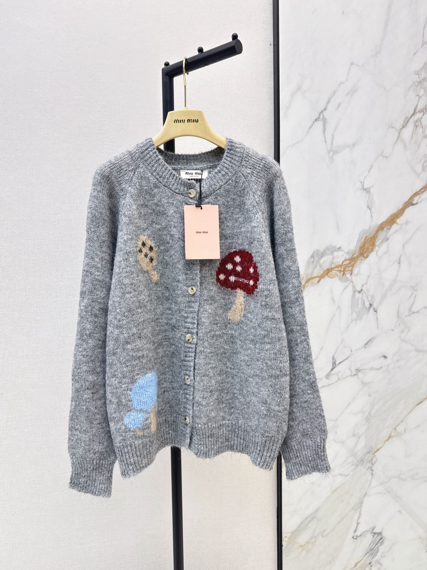 Miu 26fw jacquard knit cardigan