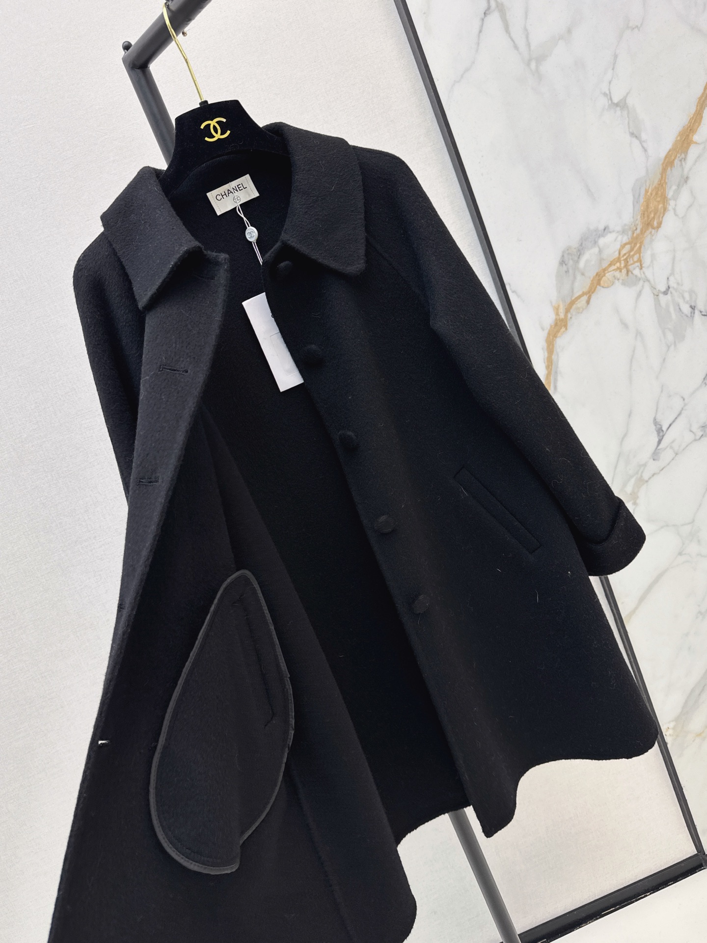 Chan 26fw 3d floarl belted overcoats