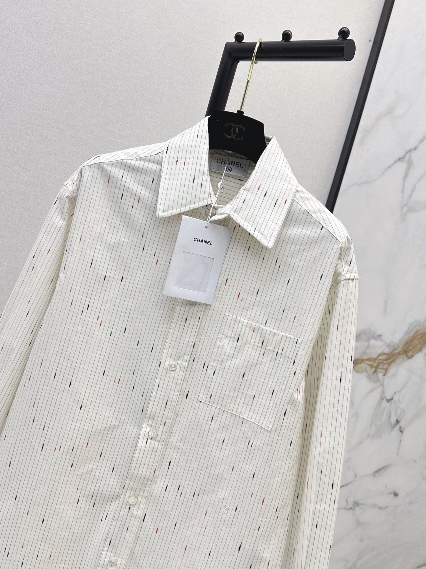 Chan 26fw stripe jacquard shirt