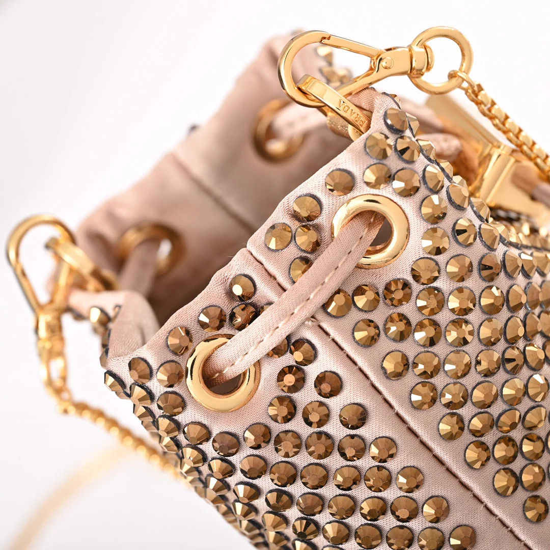 PD Embellished satin mini-pouch