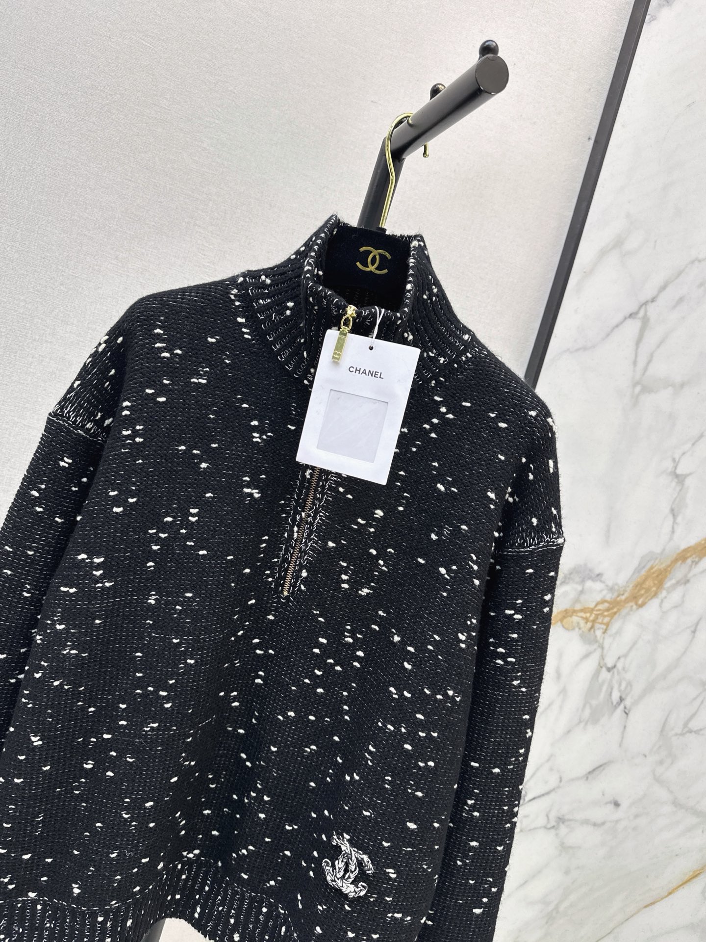 Chan 26fw zip-up knit sweater