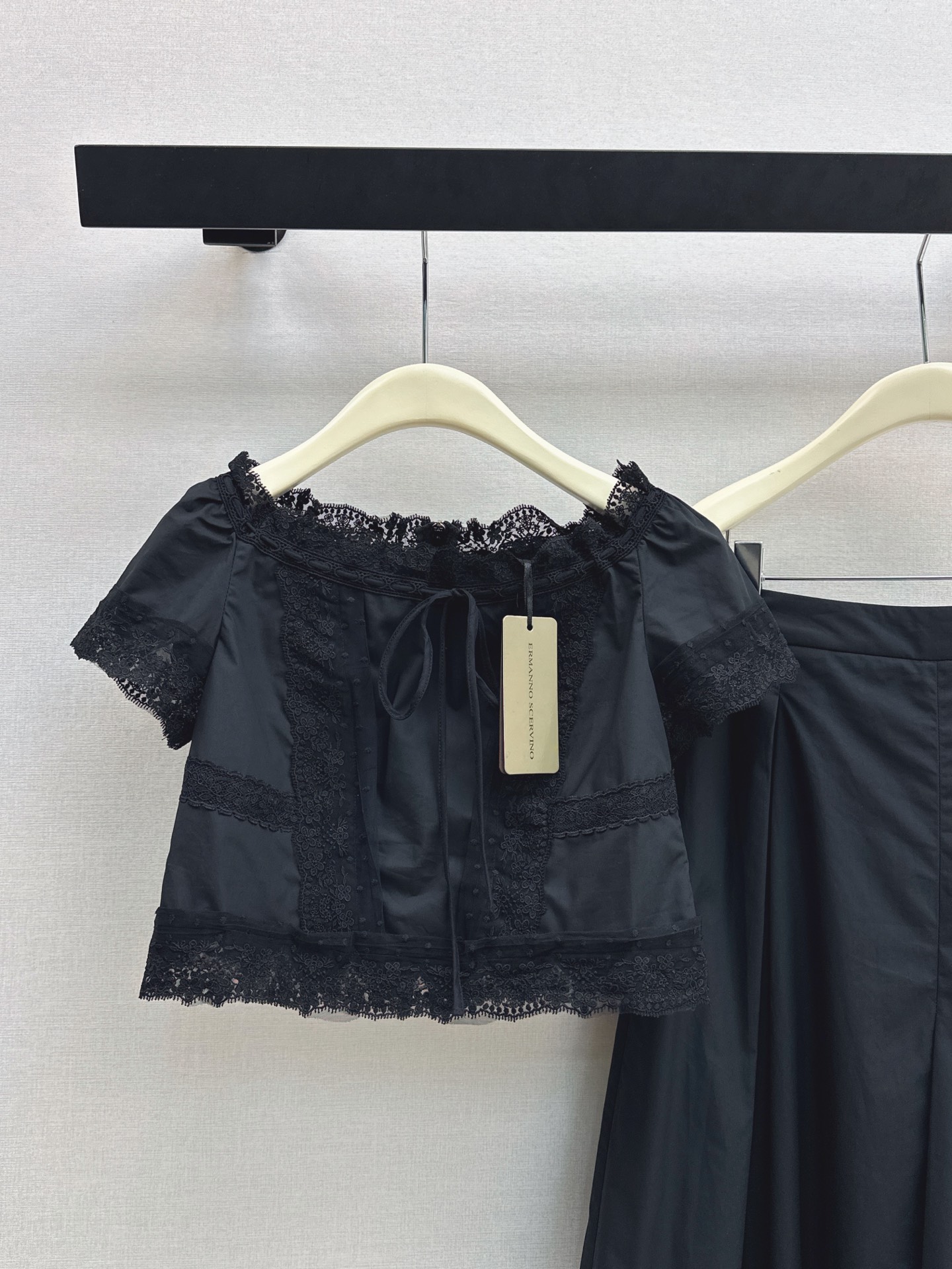 ES 26ss cropped shirt skirt sets