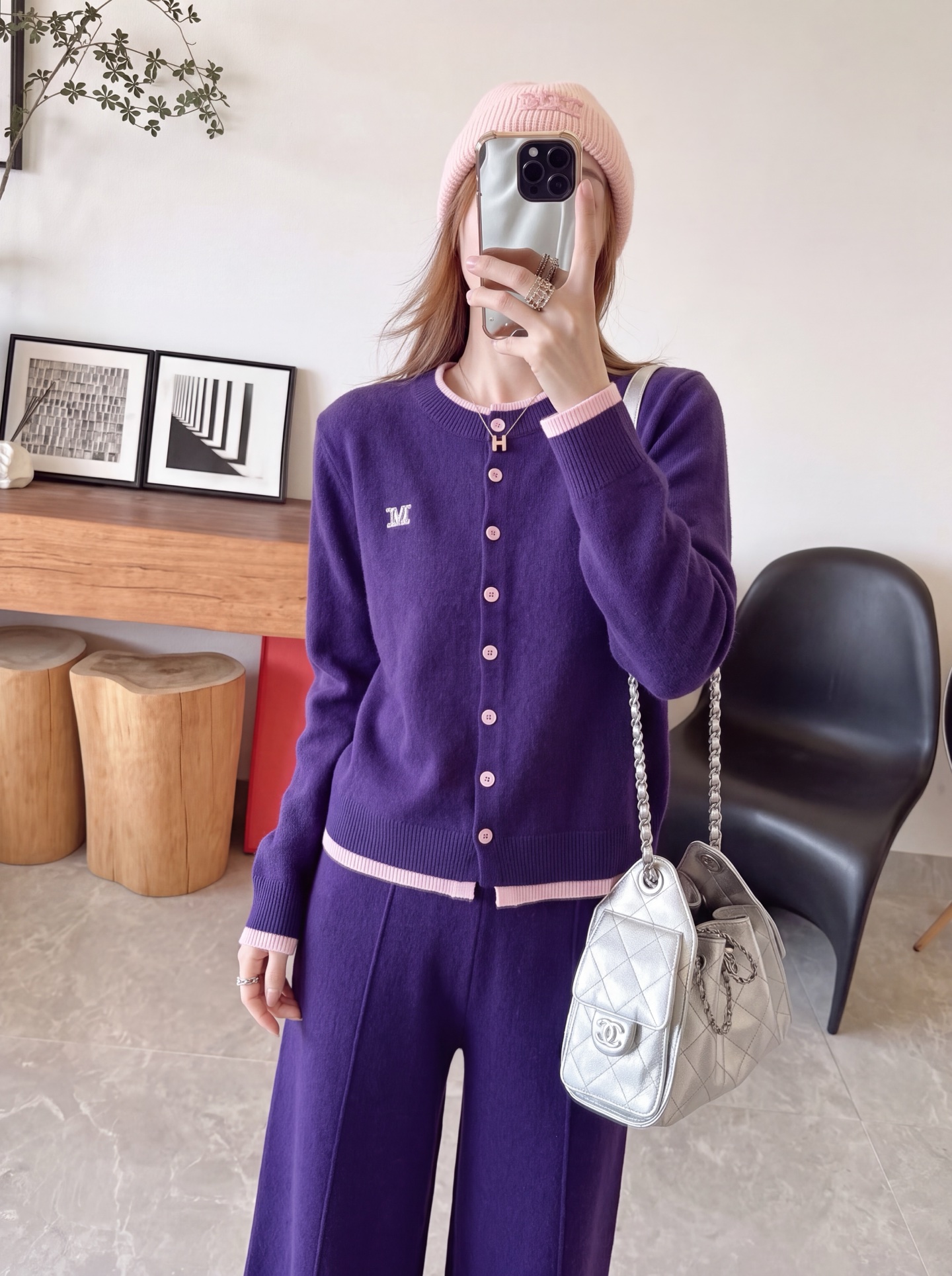 Max 26fw knit cardigan pants sets