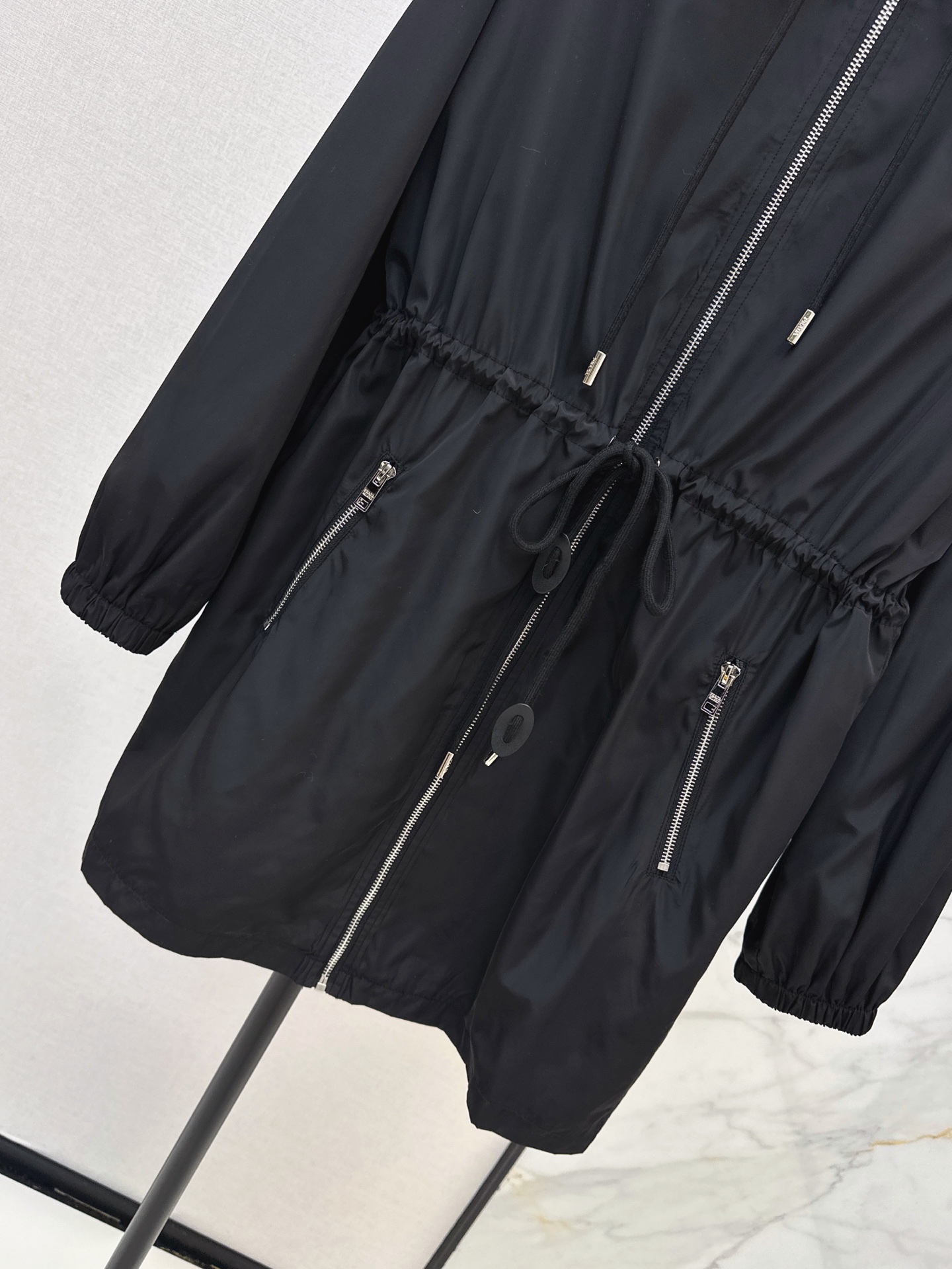 Pra 26fw drawstring hooded trench coats