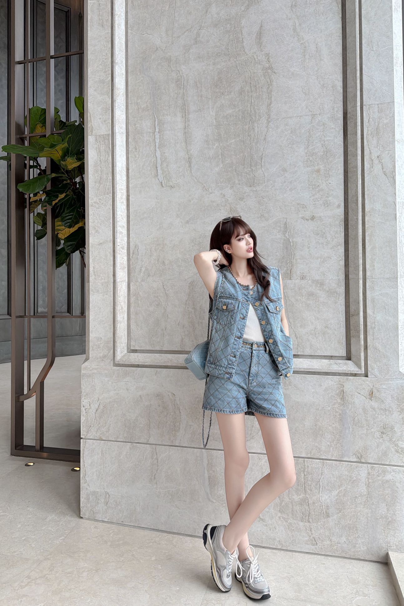 Chan 26fw denim vest jacket
