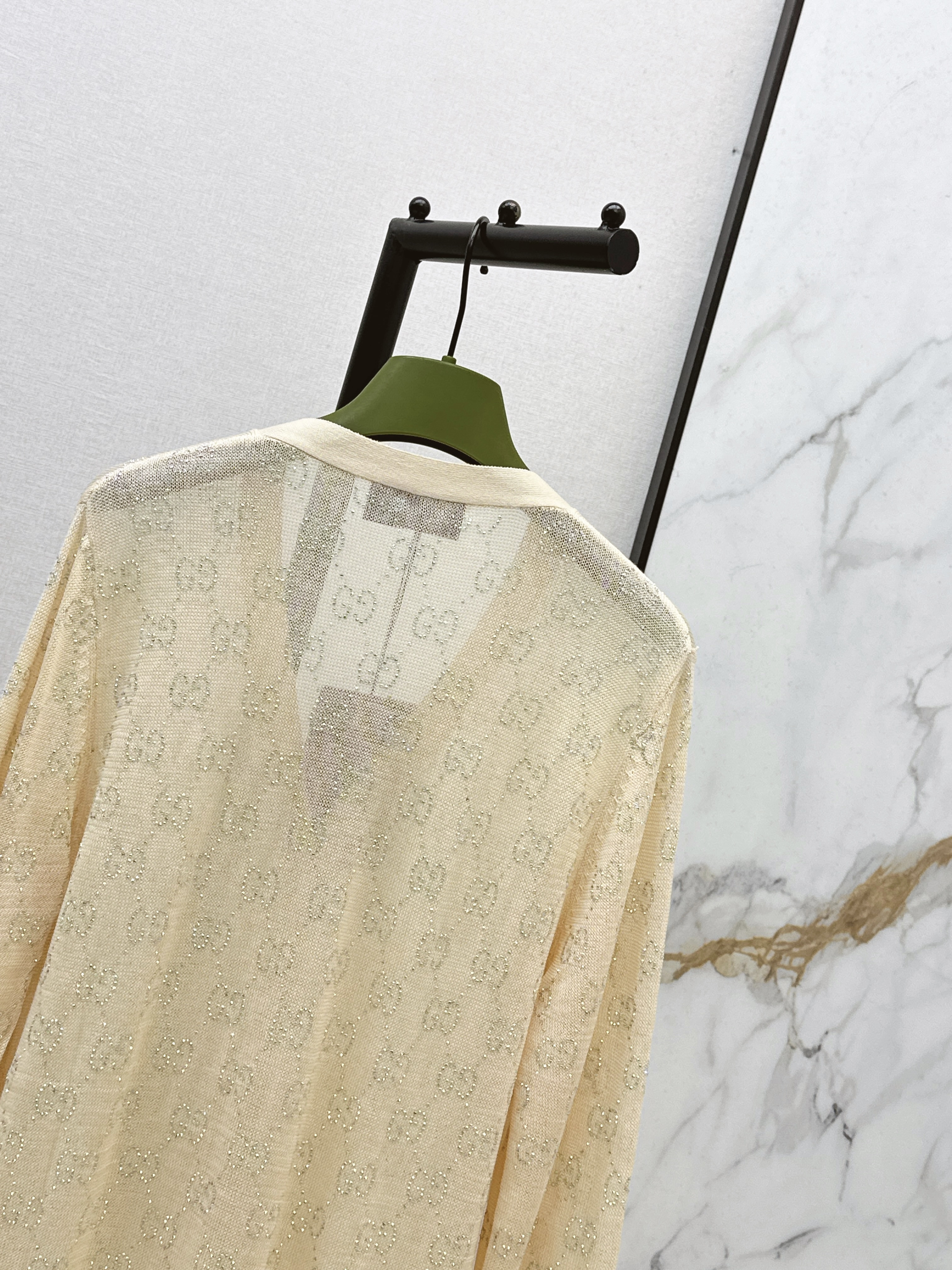Guc 26fw Pale Yellow Knit Cardigan