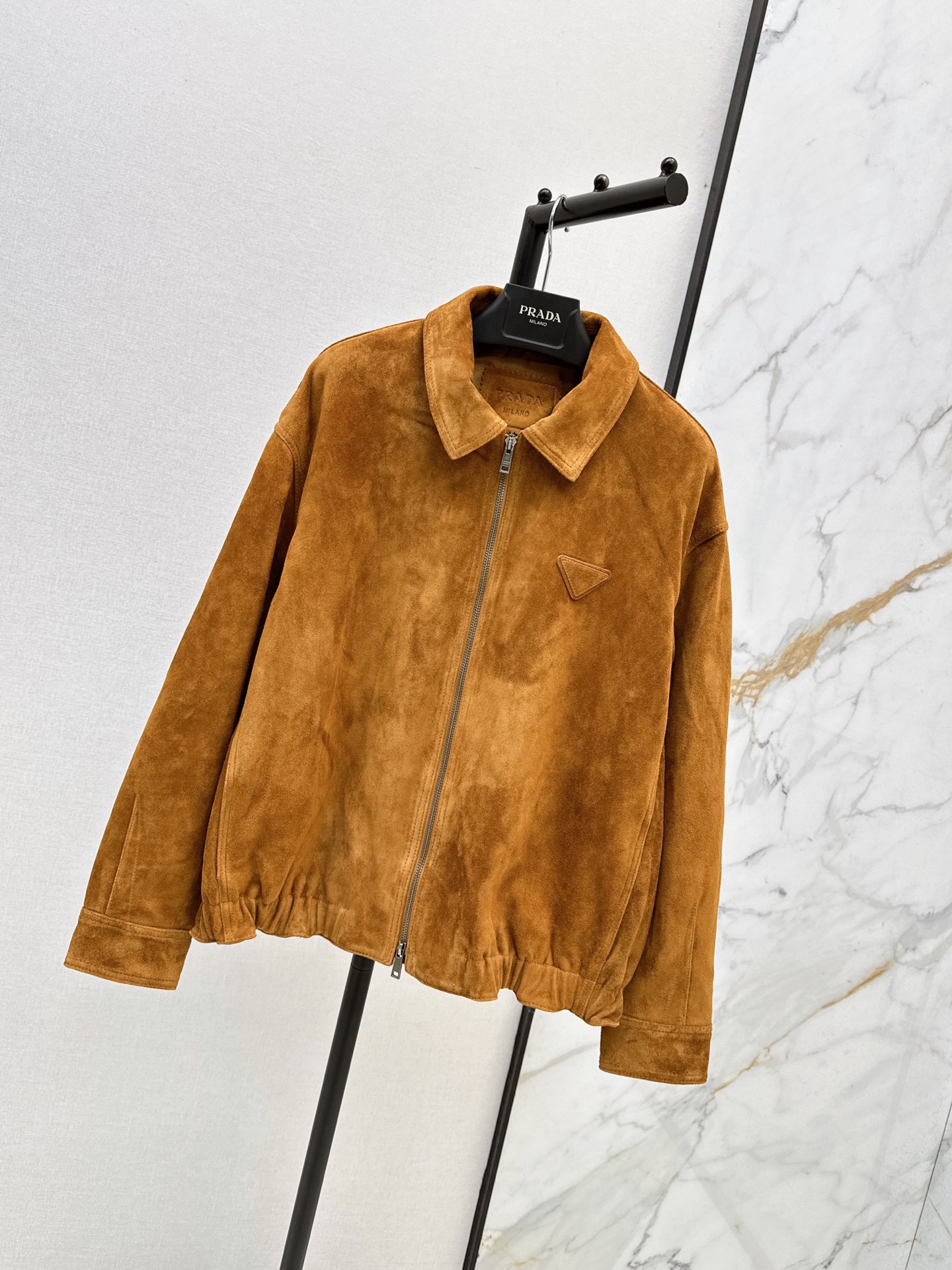 Pra 26fw suede leather jacket