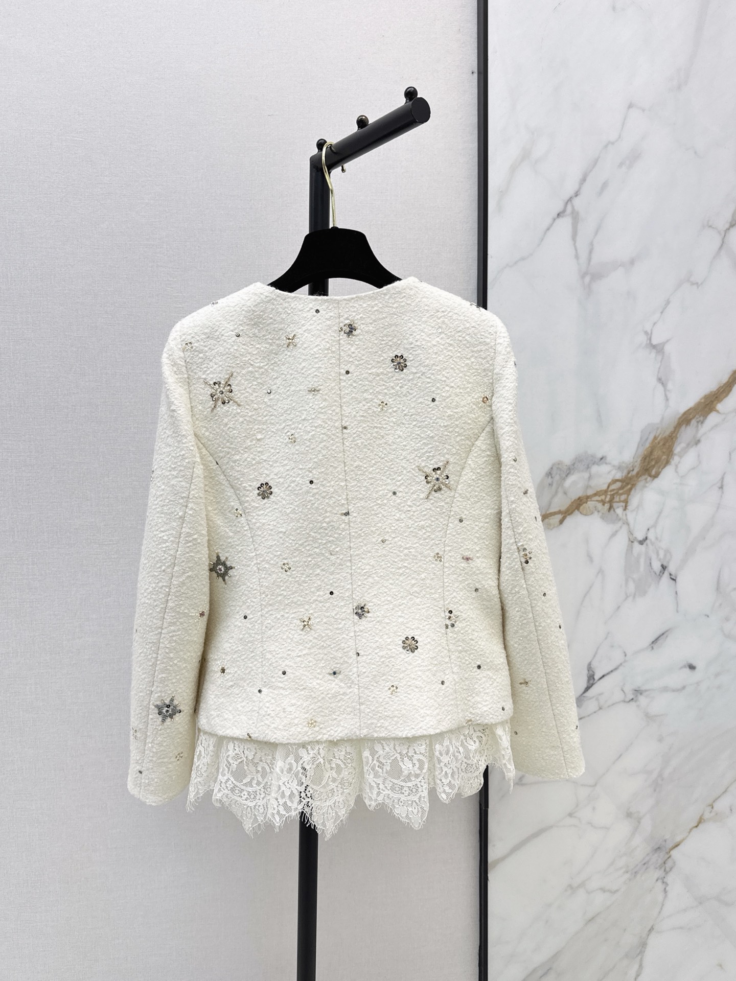 Chan 26fw lace contract woven jacket