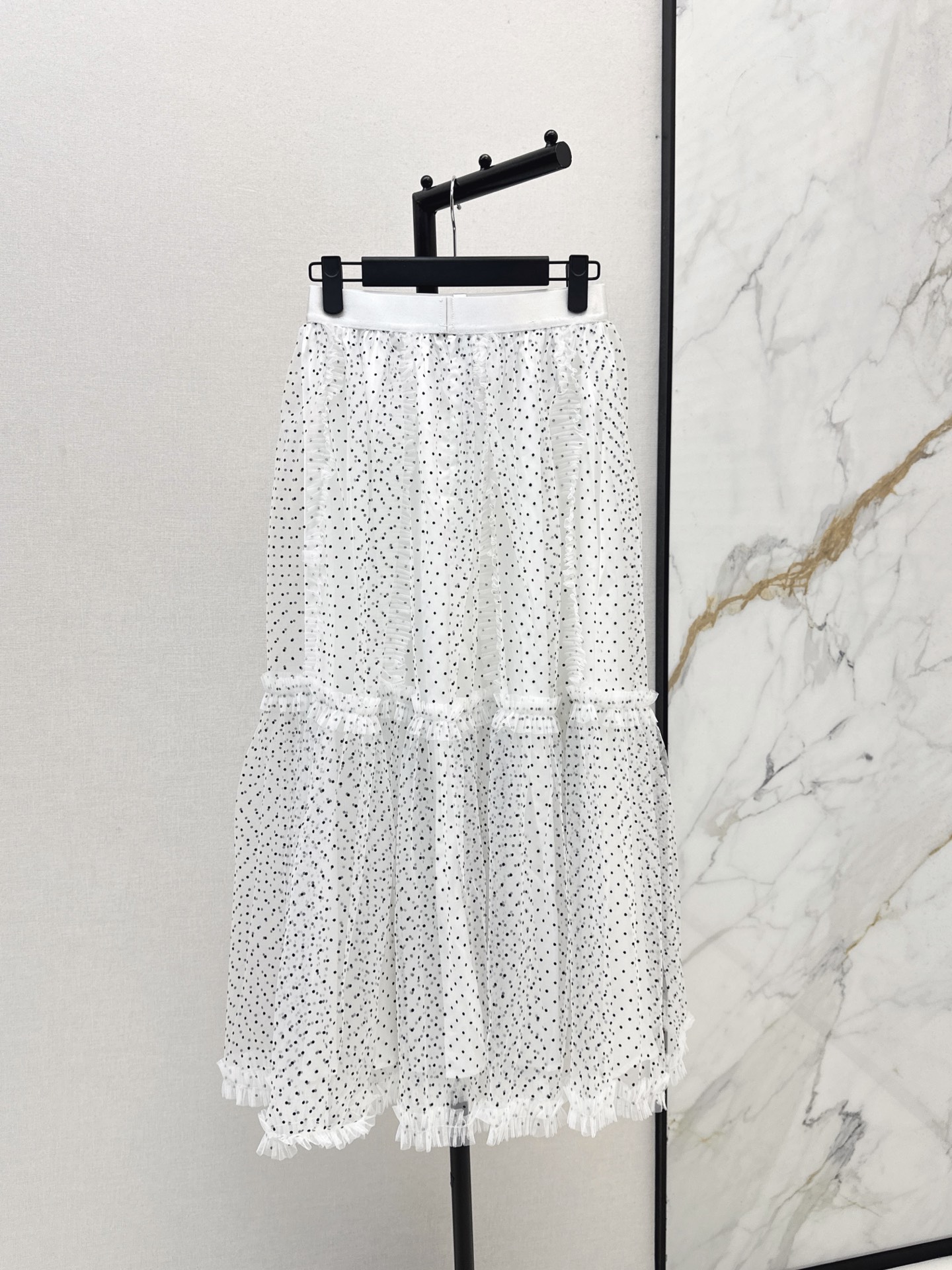 CD 26fw pokla dots mesh skirt
