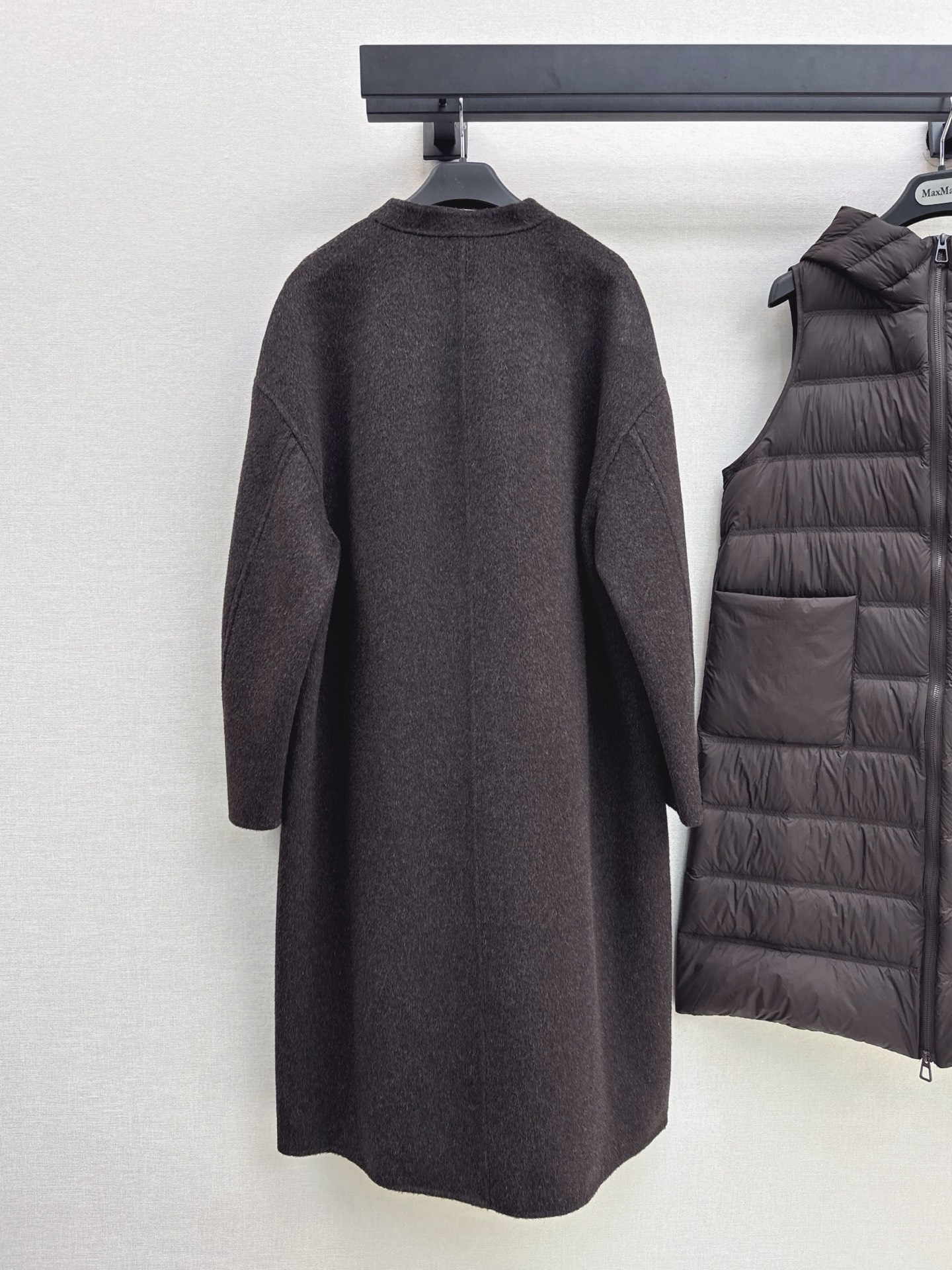 Max 26fw hooded down vest woolen overcoats sets