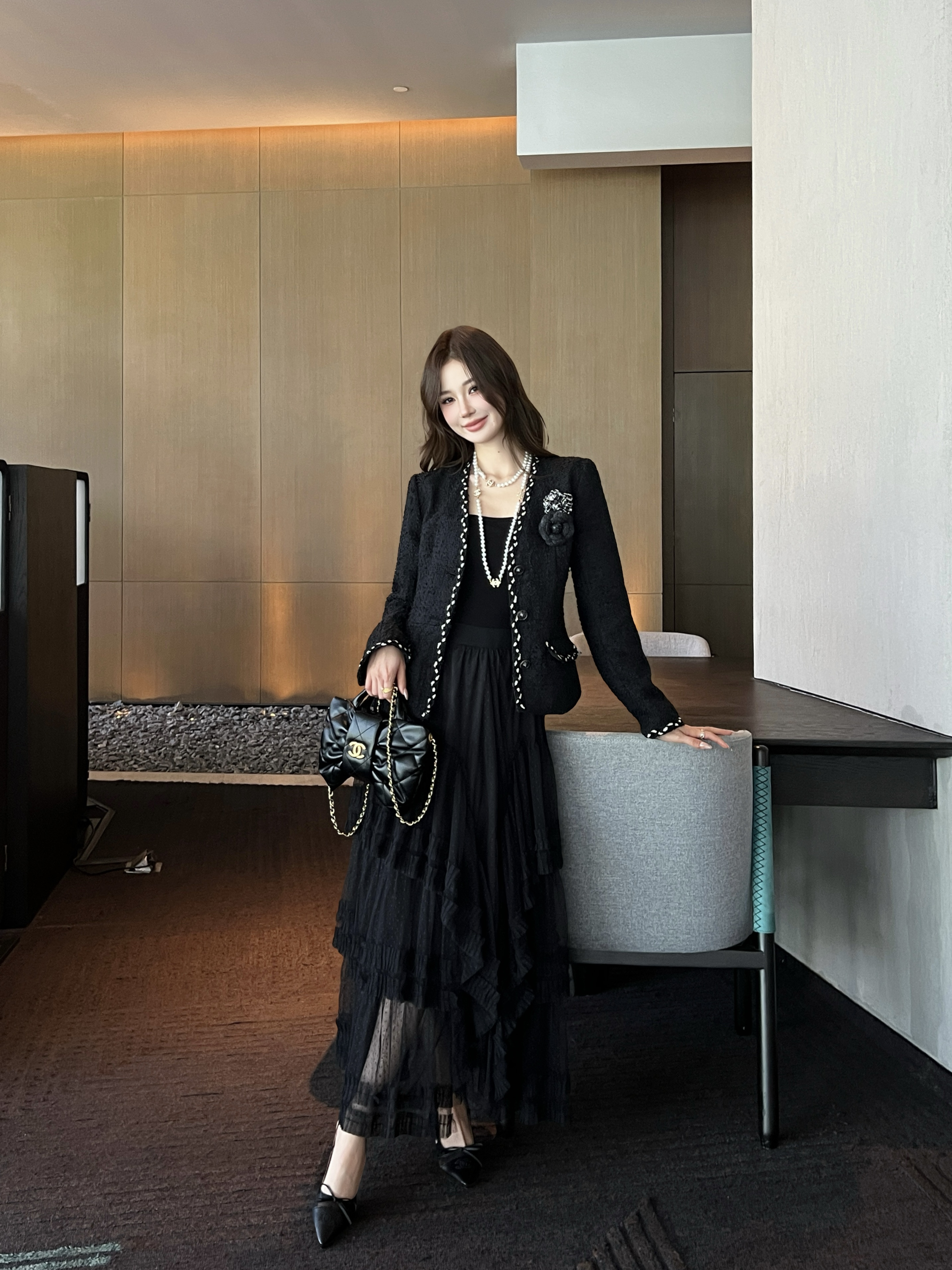 Chan 26ss mesh skirt