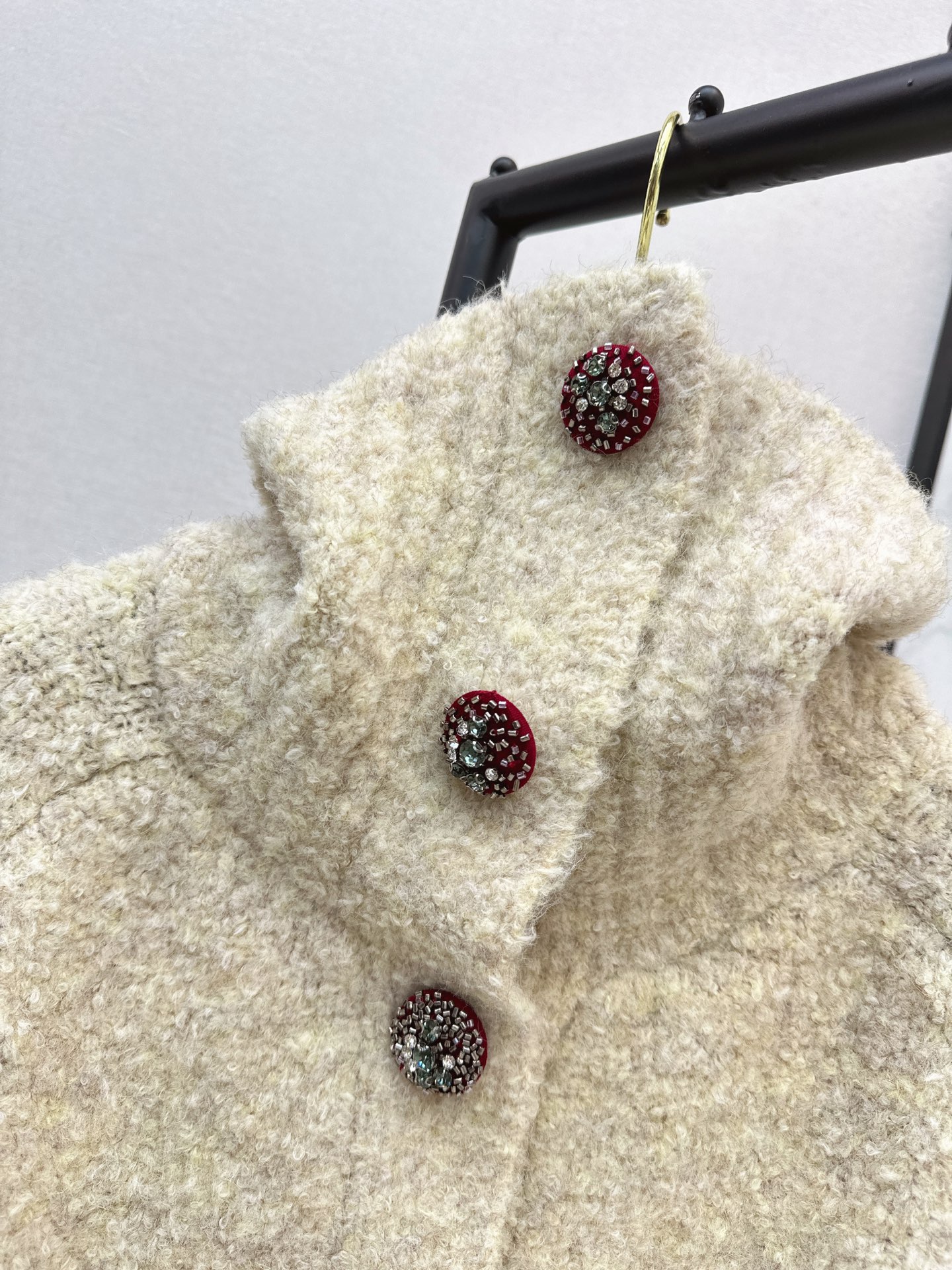 Chan 26fw textured knit cardigan