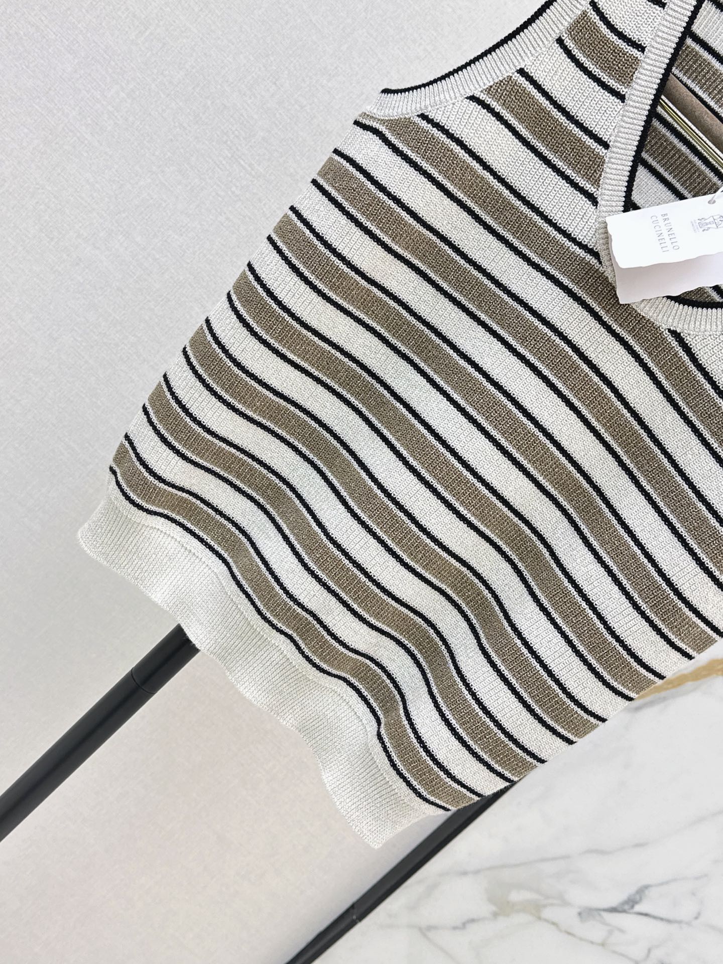 Brun 26ss stripe knit vest