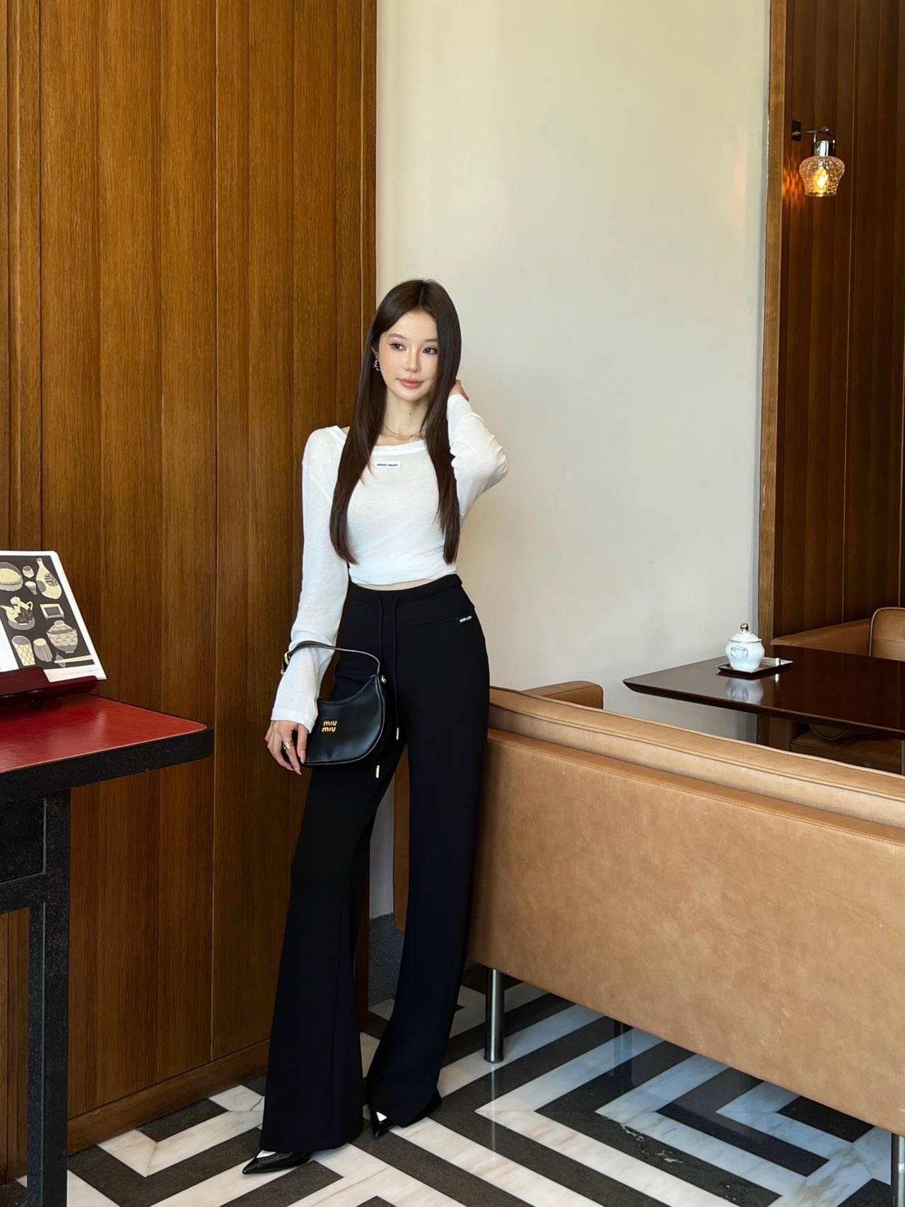 Miu 26fw drawstring pants