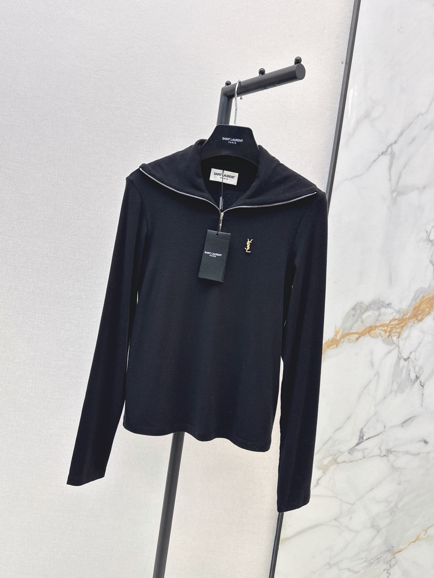 Sain 26fw zip-up knit basic tee