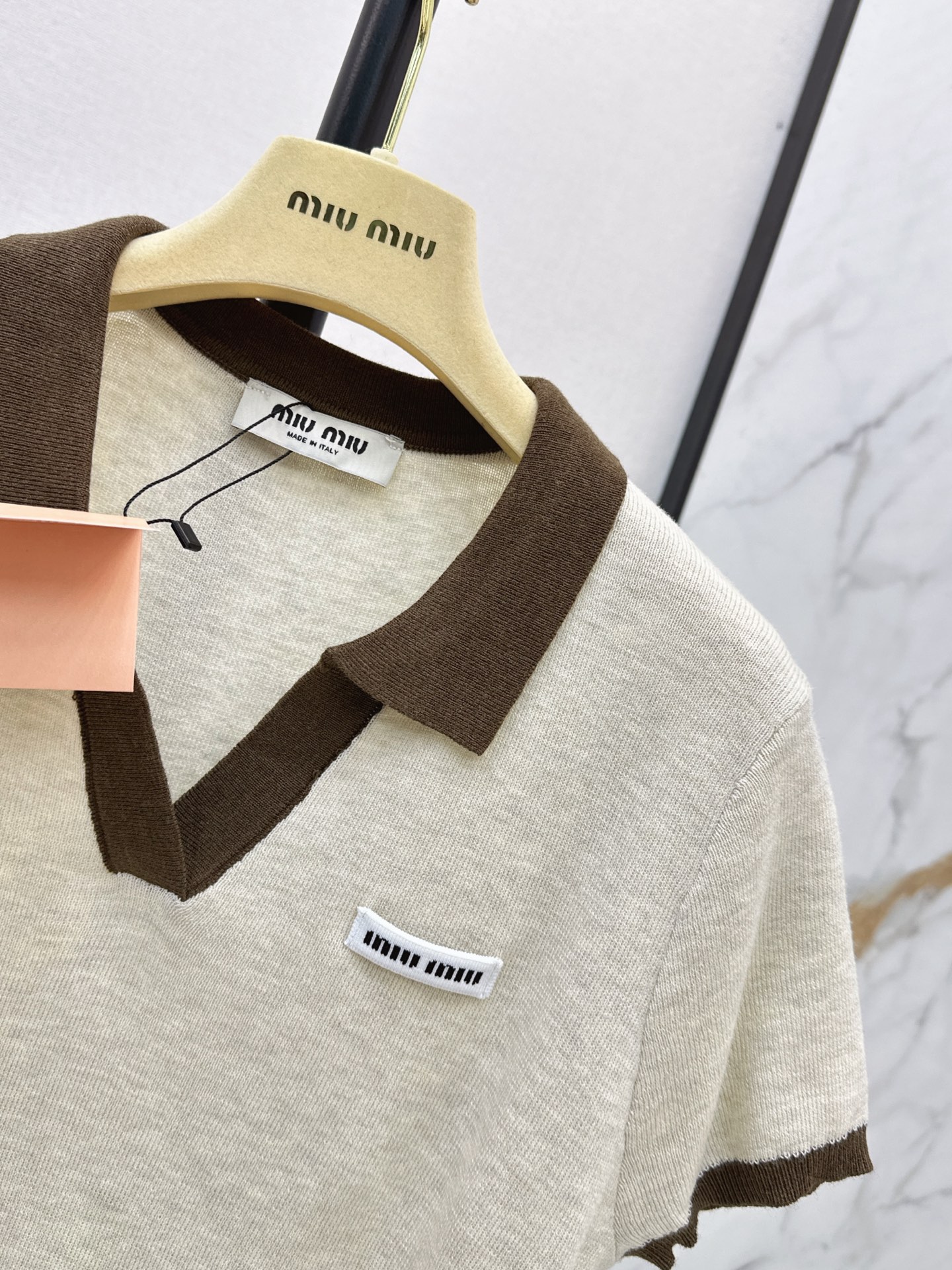 Miu 26ss polo knit top