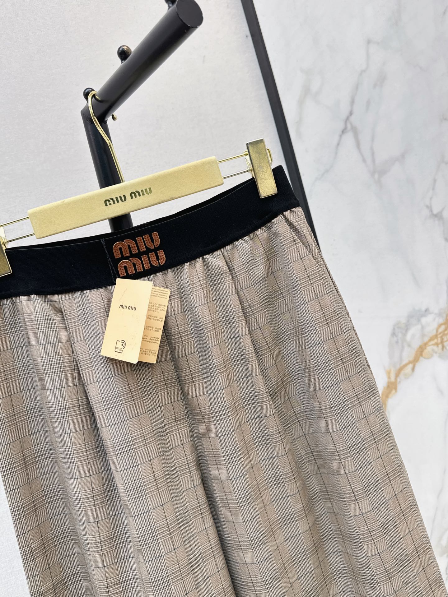 Miu 26fw check suit pants