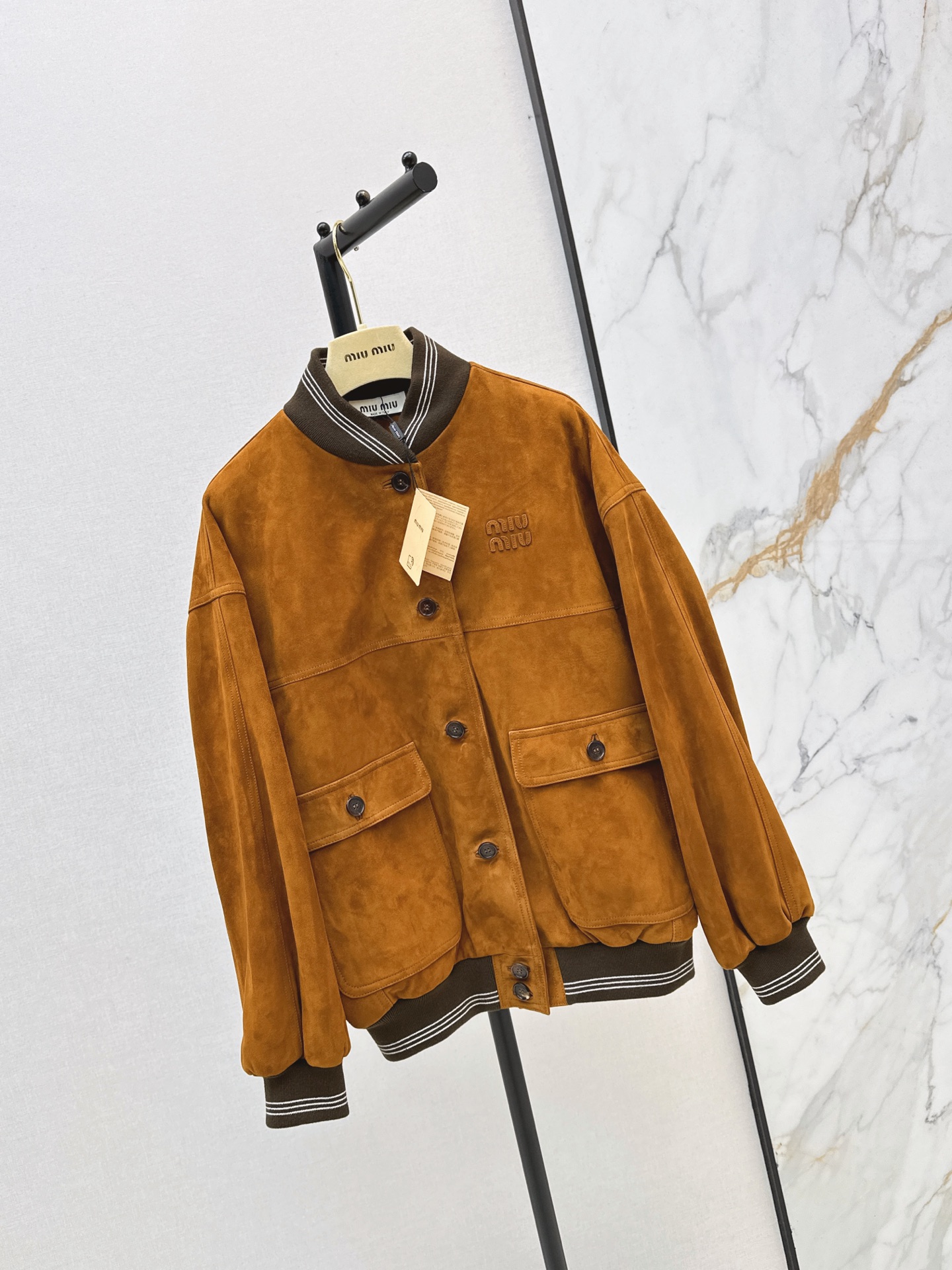 Miu 26fw leather jacket