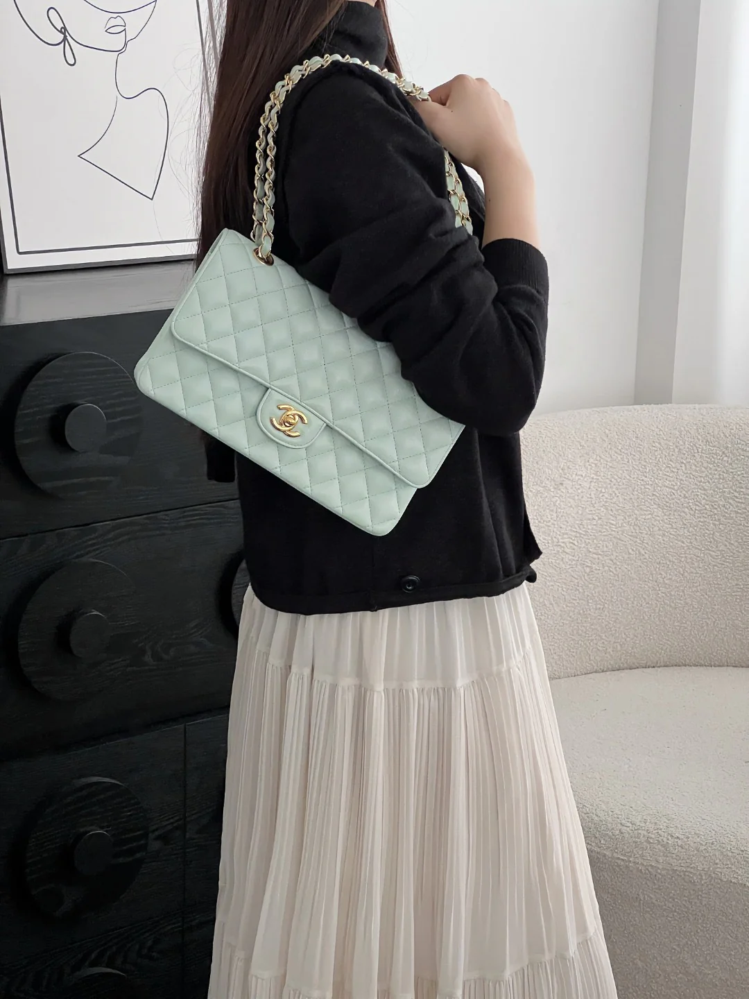 Chan cf25 chain shoulder bag