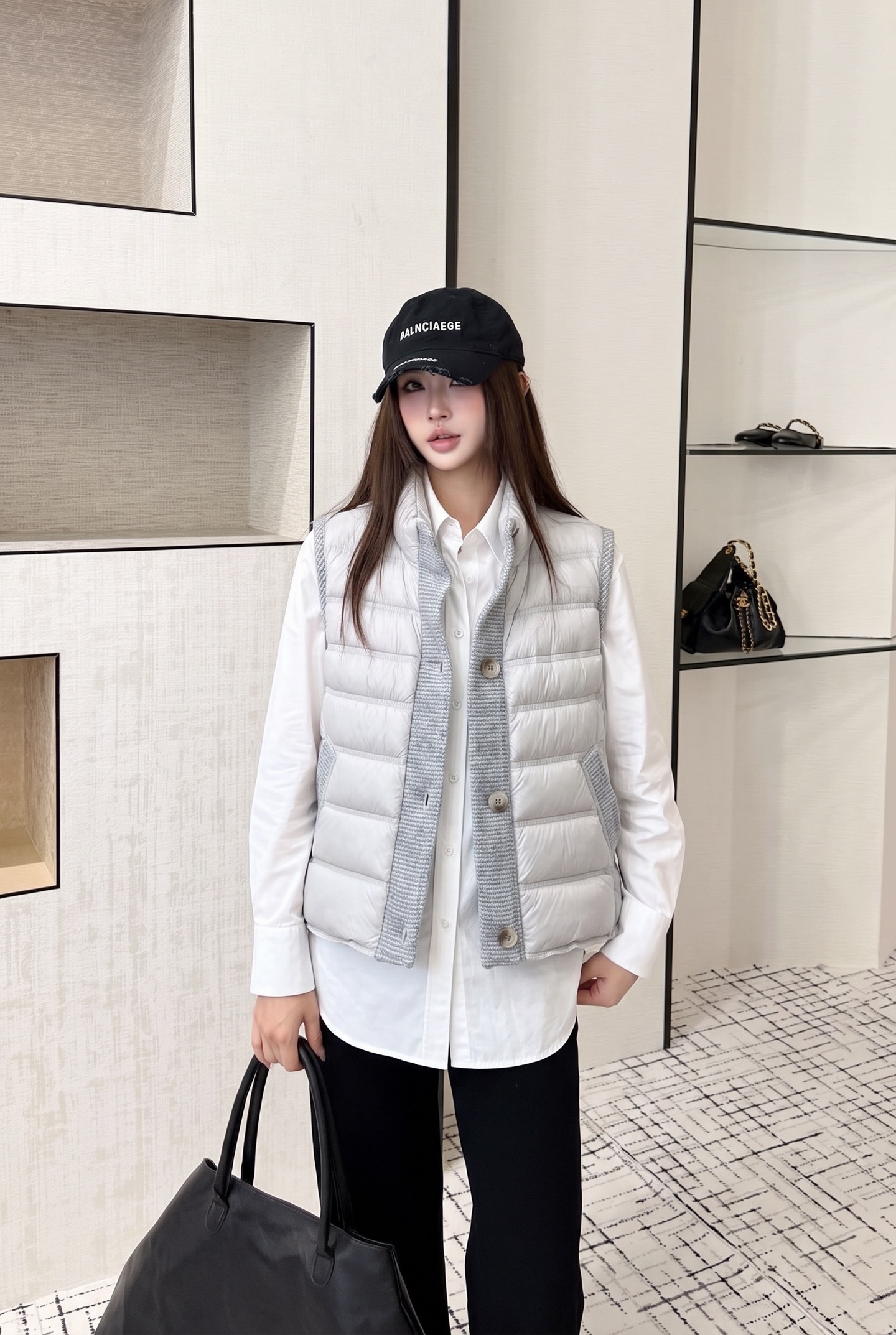 Max 26fw wool contract down vest