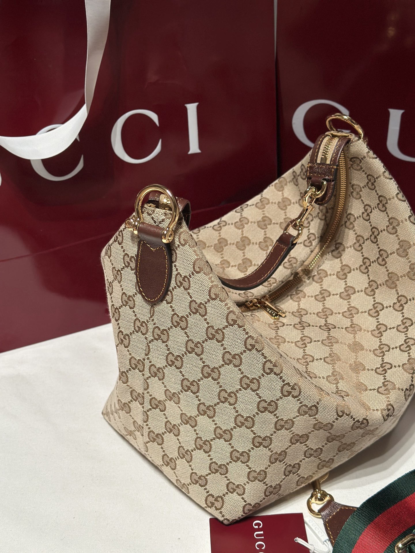 Guc Brera Monogram Hobo Bag