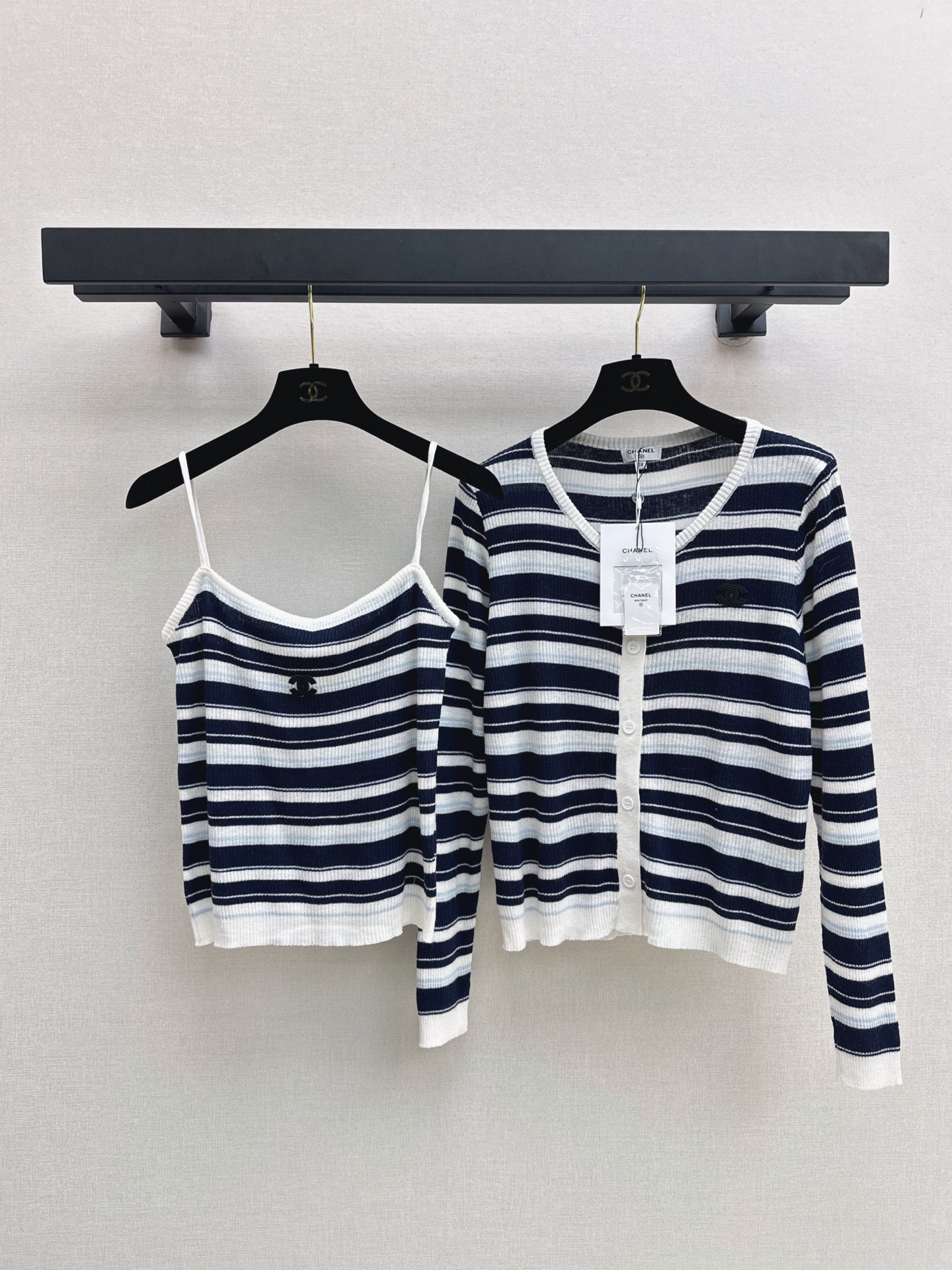 Chan 26fw knit camisole cardigan sets