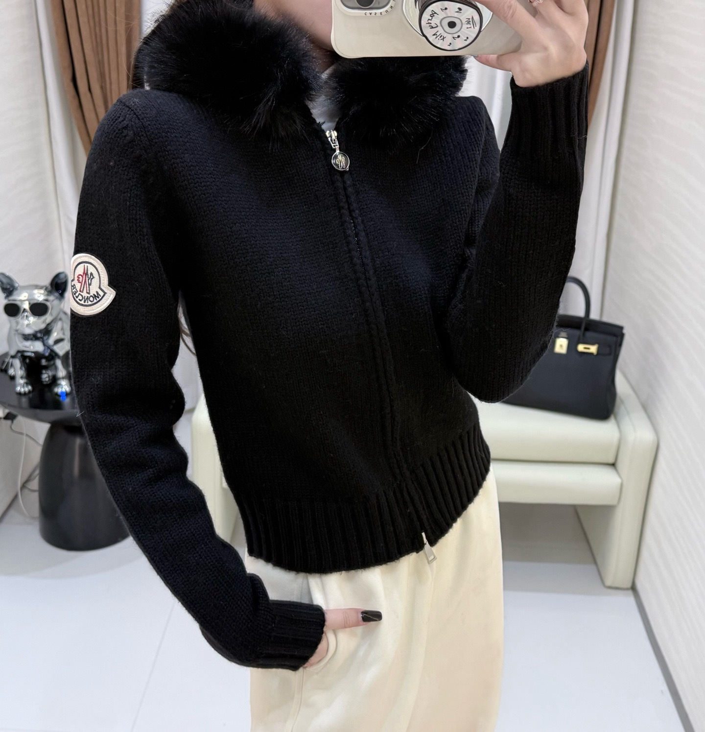 Monc 26fw hooded knit jacket