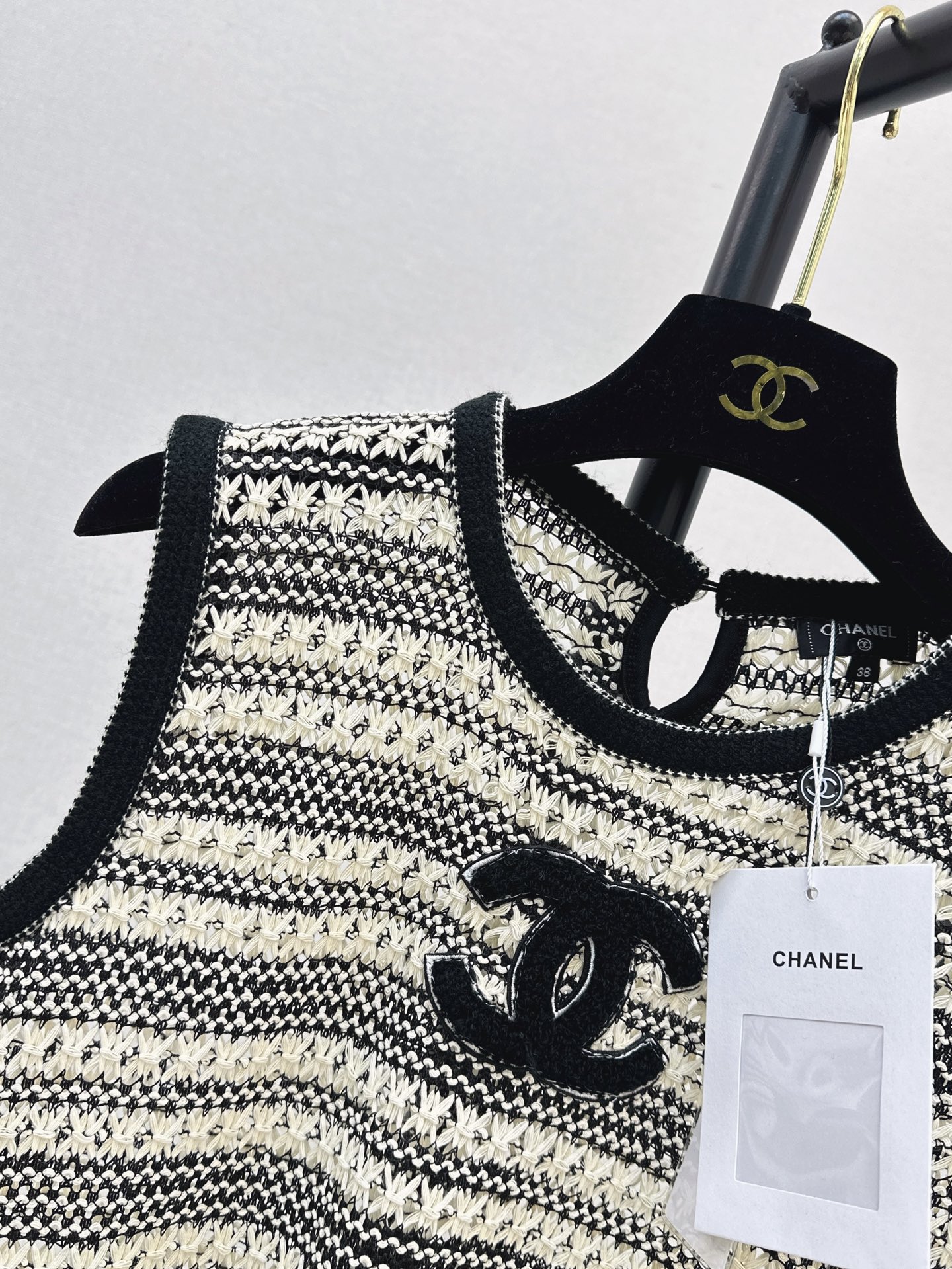 Chan 26ss fringe knit vest