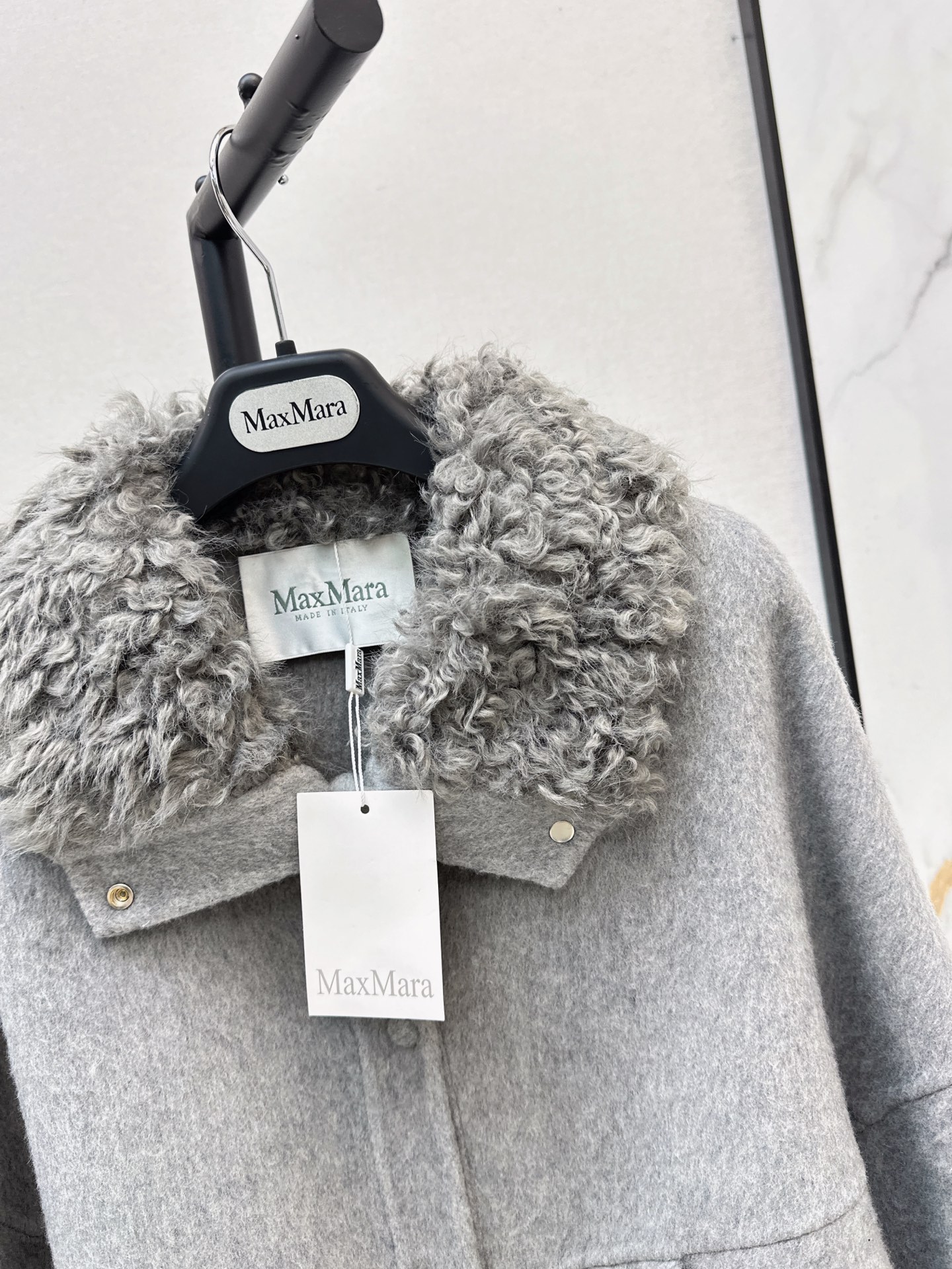 Max 26fw fur-trim woolen jacket