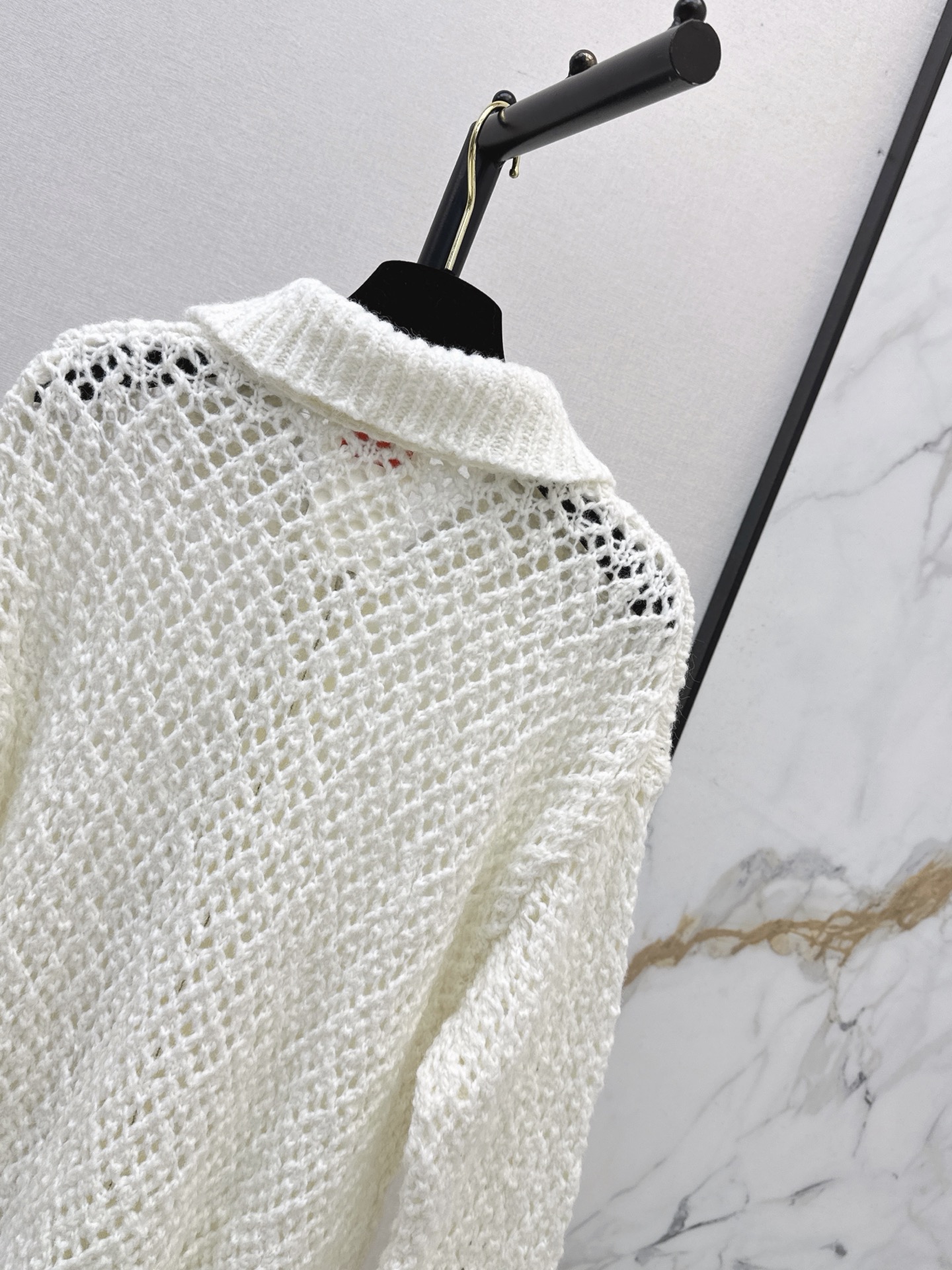 Chan 26fw hollow knit zipper cardigan