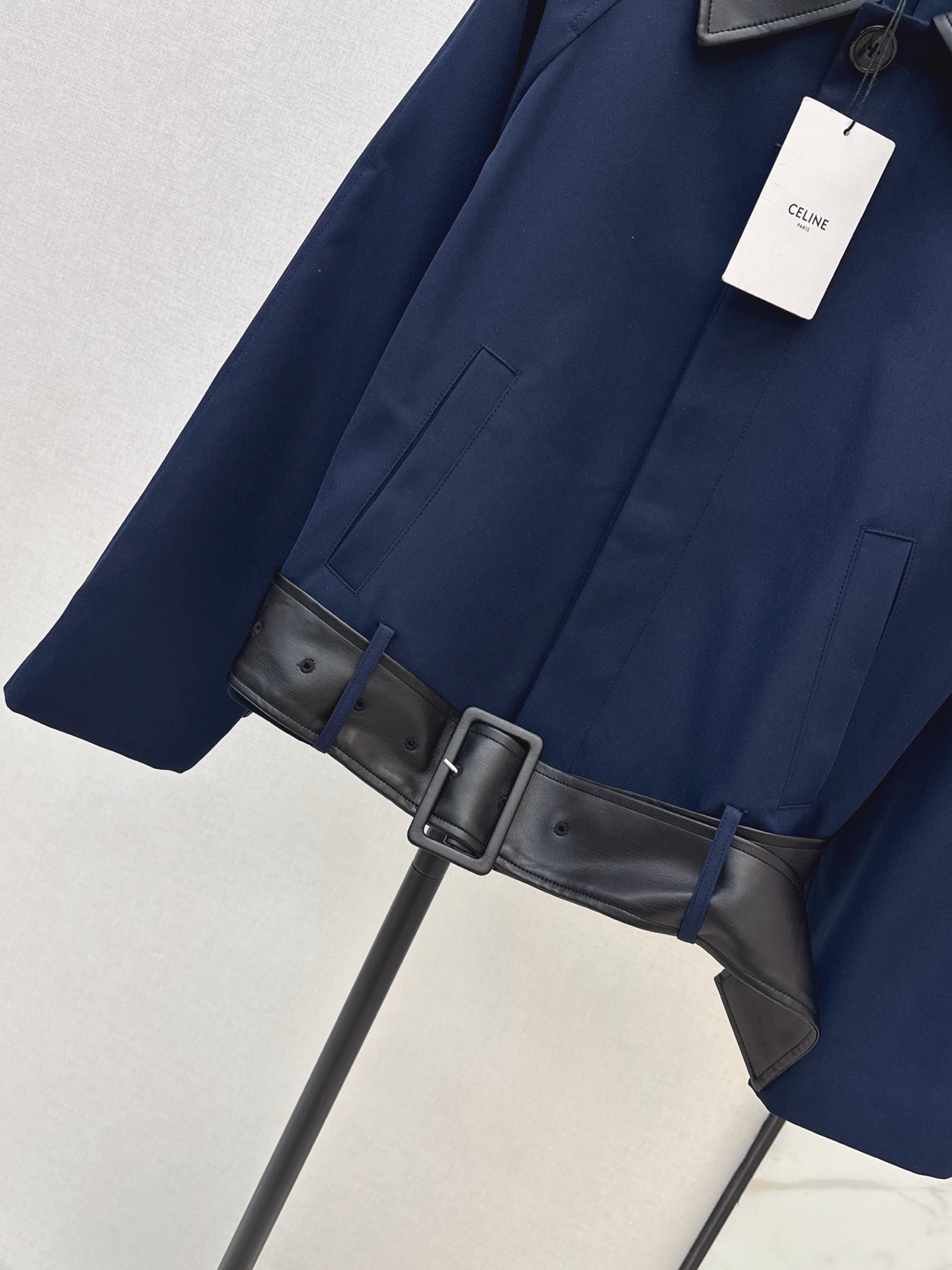 Celi 26fw leather-trim cropped jacket