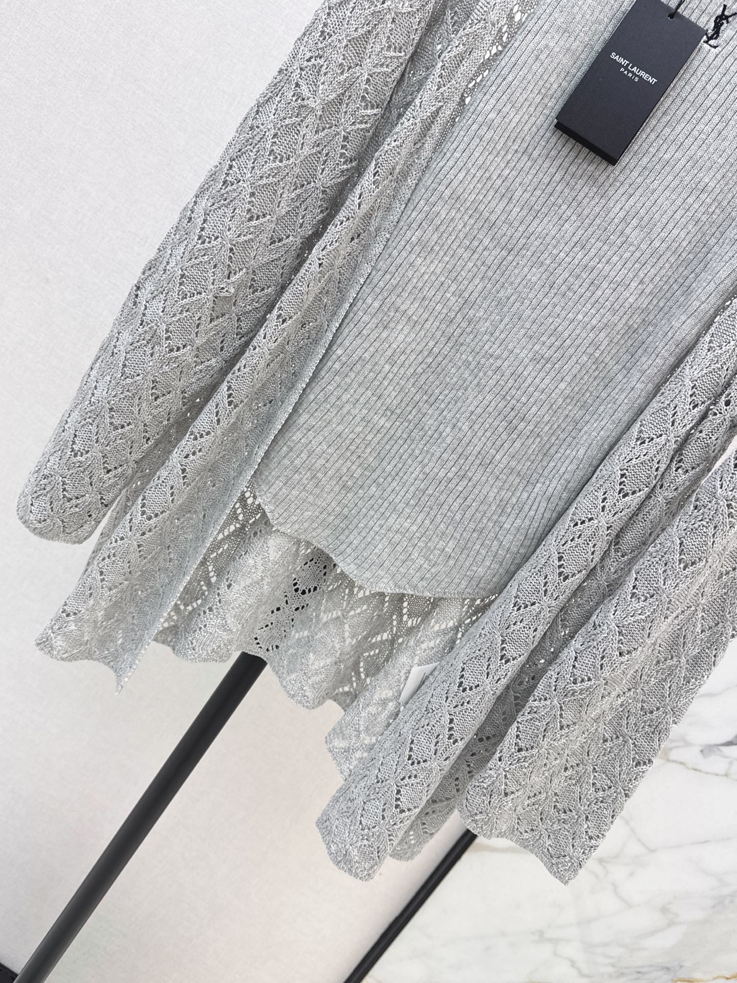 Sain 26fw hollow knit cardigan vest sets