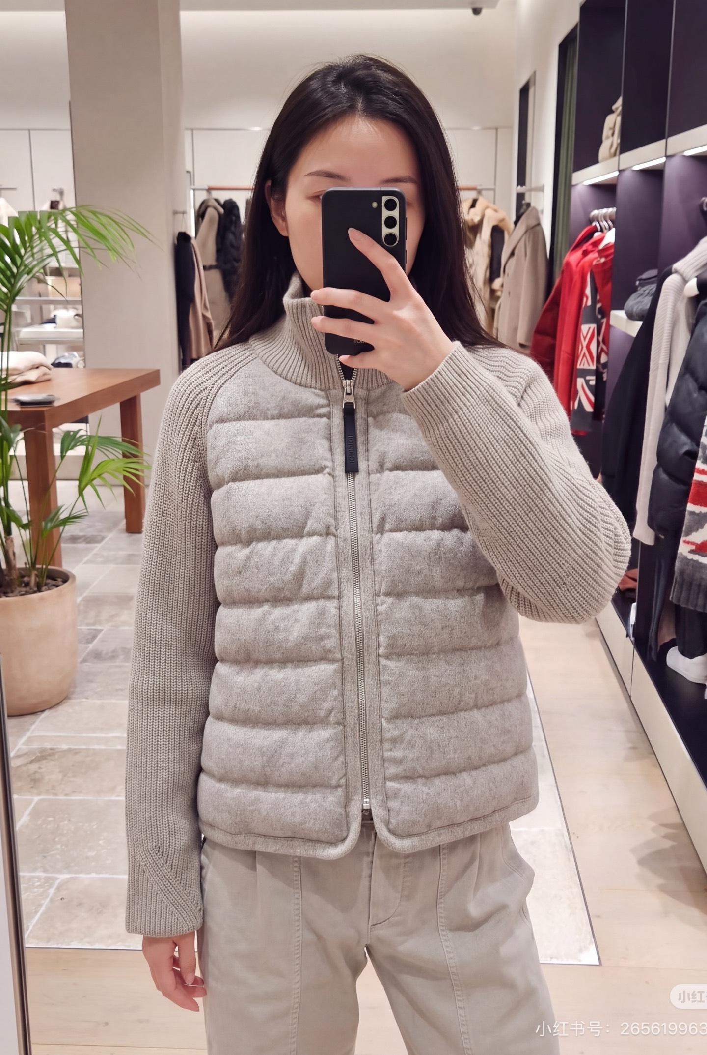 Brun 26fw knit contract down jacket