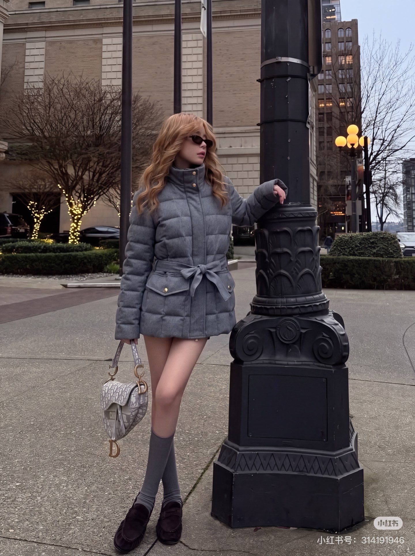 Monc 26fw belted down jacket