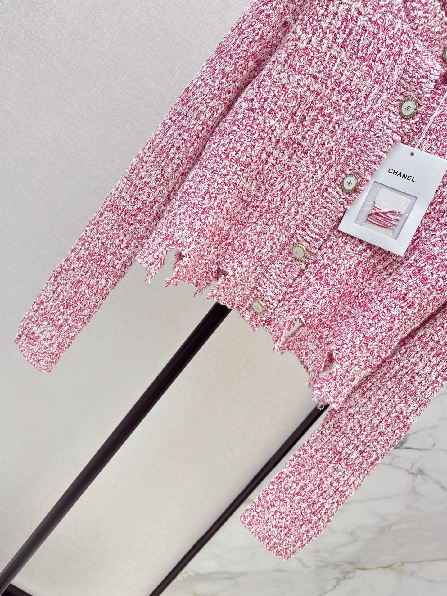 Chan 26fw cropped knit cardigan